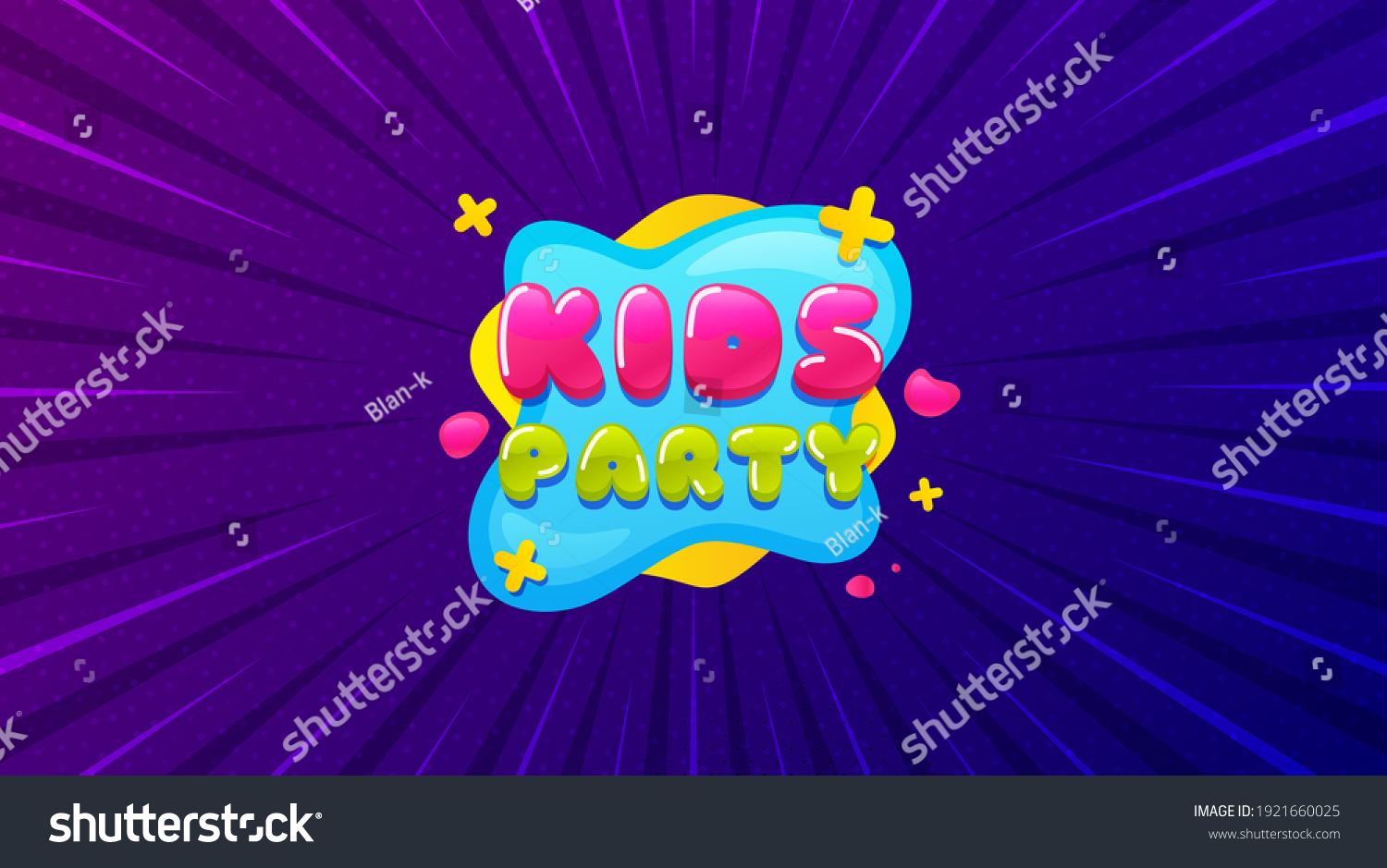 Kids Party Sticker Purple Background Offer Stock Vector (Royalty Free ...