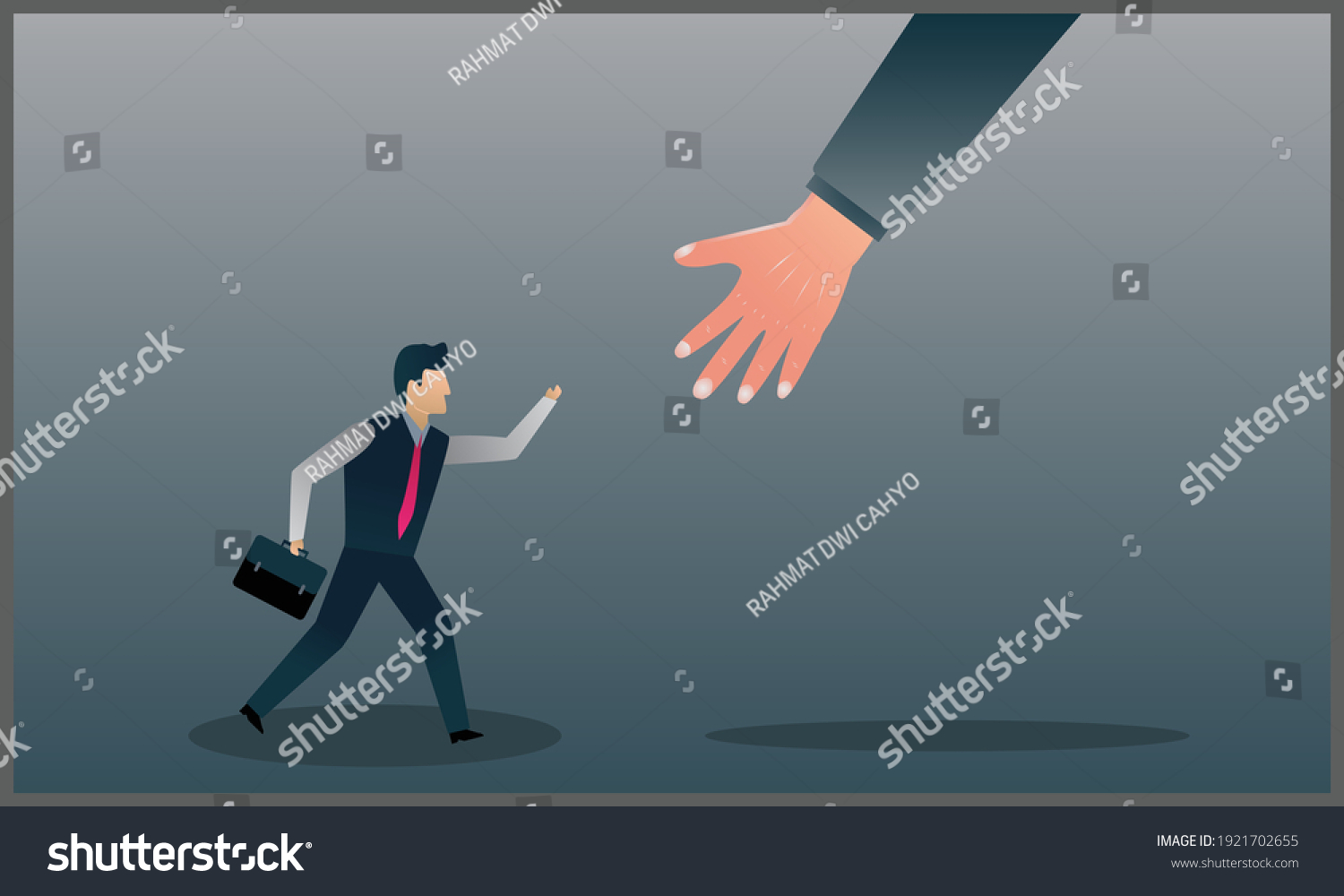 Vector Illustration Helping Hand Business Symbol Stock Vector (Royalty ...