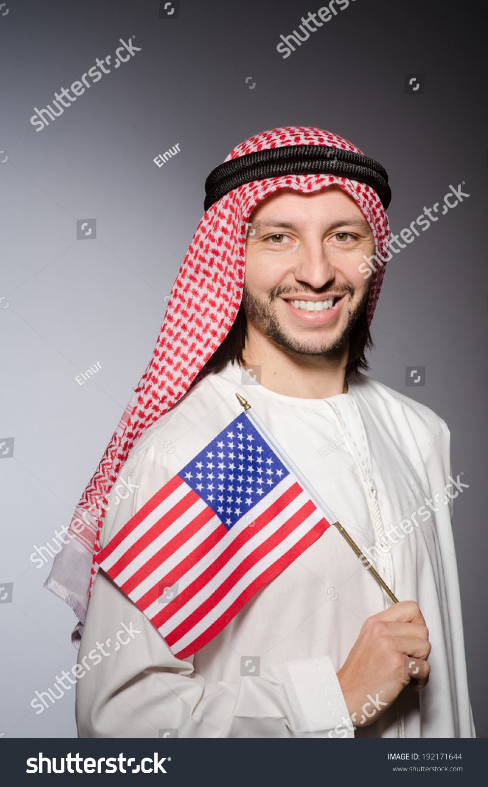 Arab Man United States Flag Stock Photo 192171644 | Shutterstock