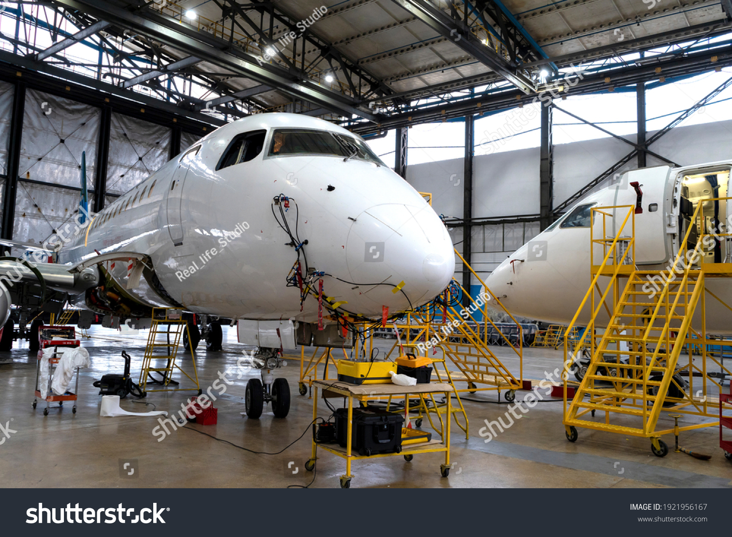 Aircraft Hangar Technical Repair Maintenance Aircraft Stock Photo ...