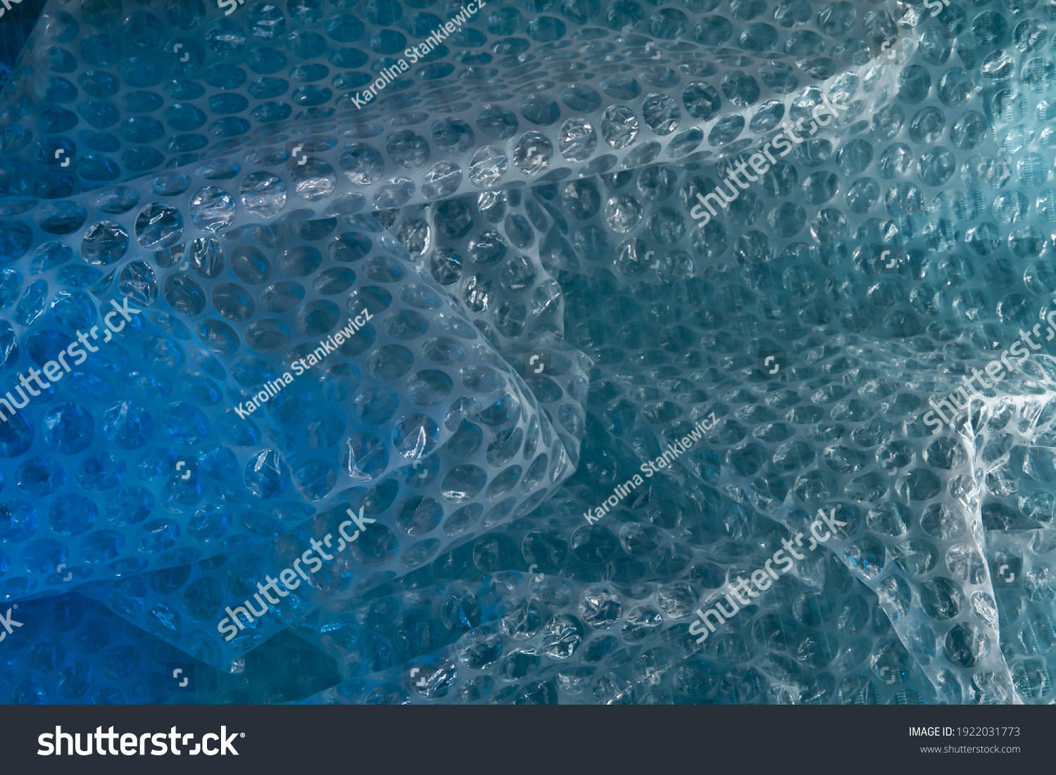 Blue Bubble Wrap Texture Abstract Light Stock Photo 1922031773