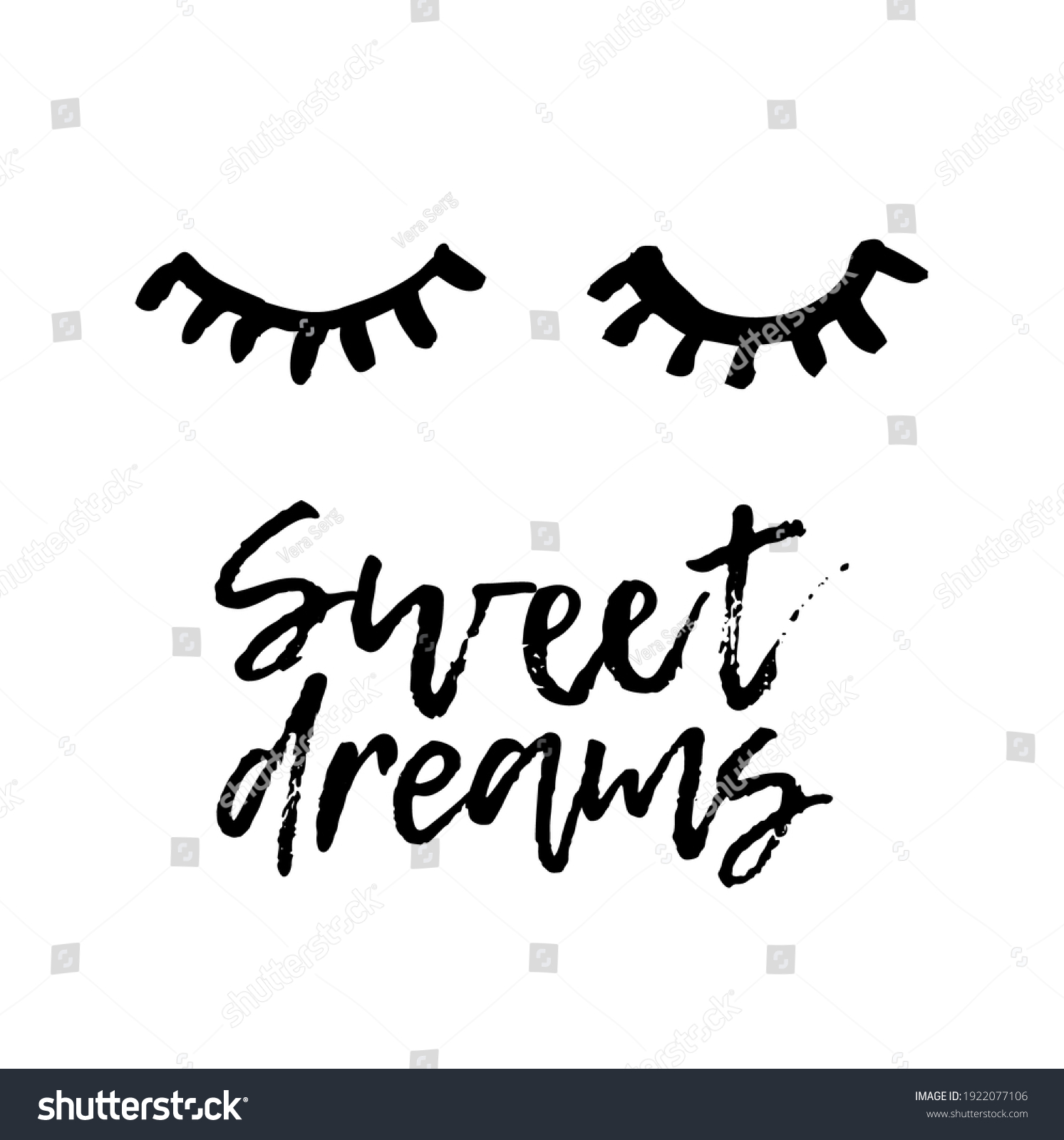 Hand Drawn Fashion Illustration Eye Lashes Stock Vector (Royalty Free ...