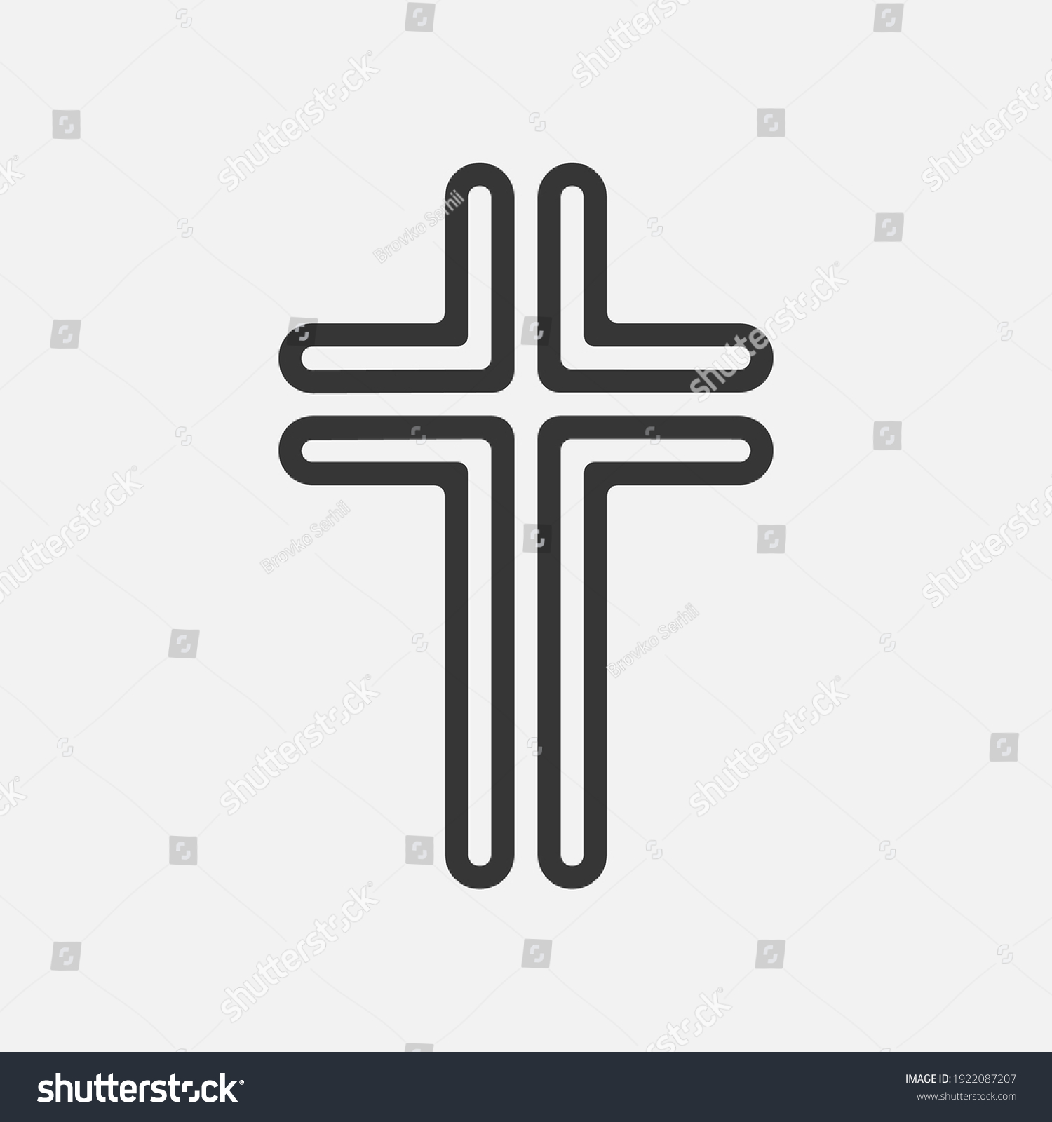 Christian Cross Icon Logo App Ui Stock Vector (Royalty Free) 1922087207 ...