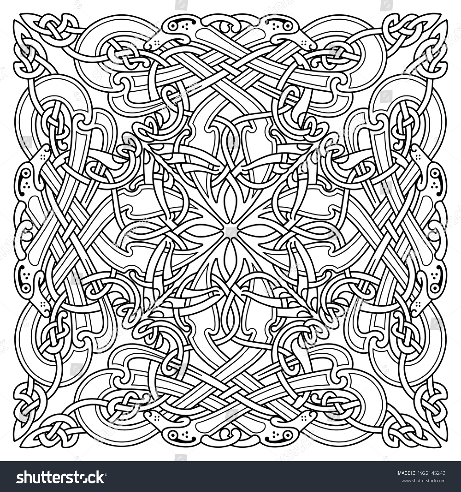 Old Norse Celtic Design Dragons Ancient Stock Vector (Royalty Free ...