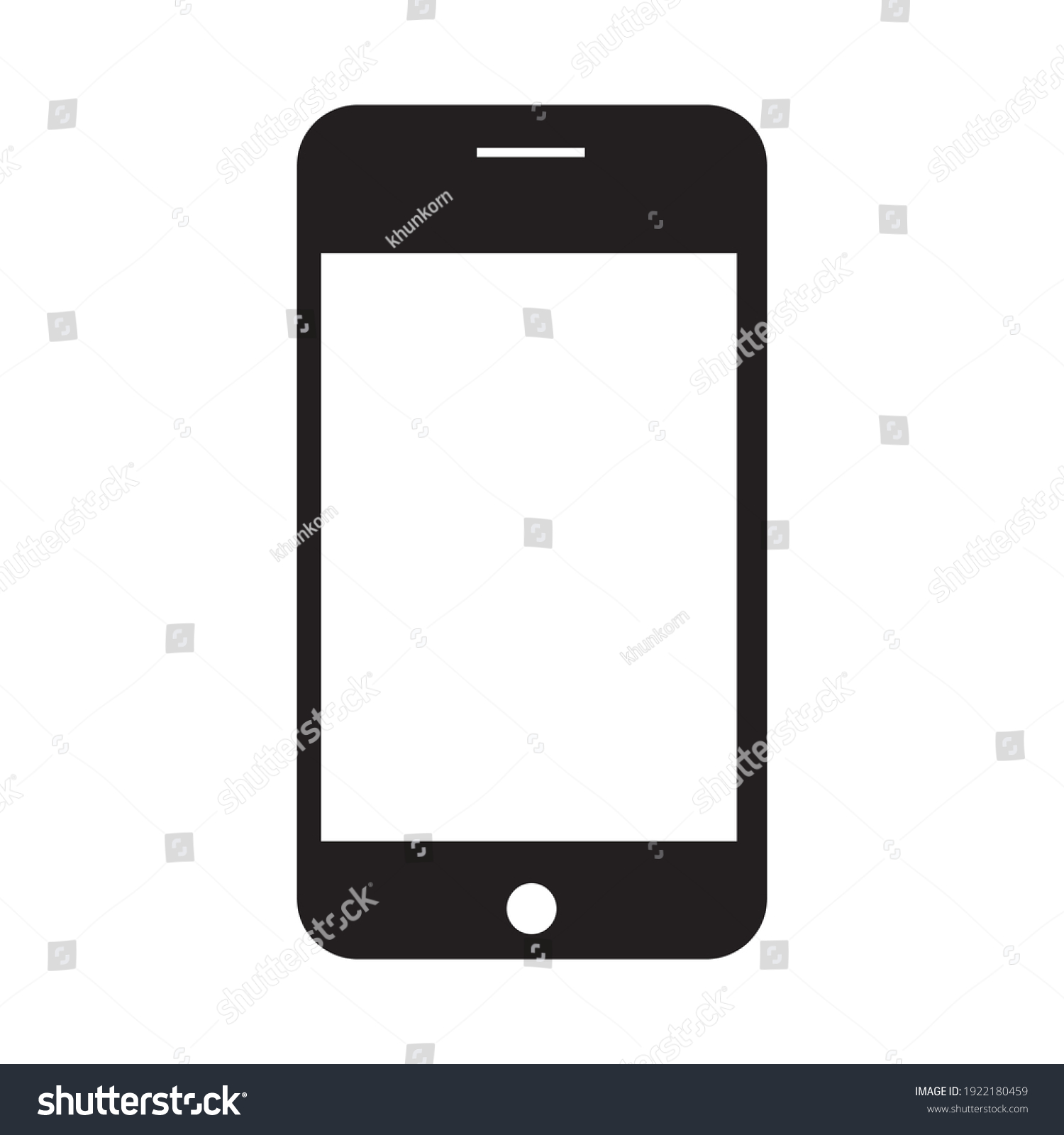 Mobile Phone Icon On White Background Stock Vector (Royalty Free