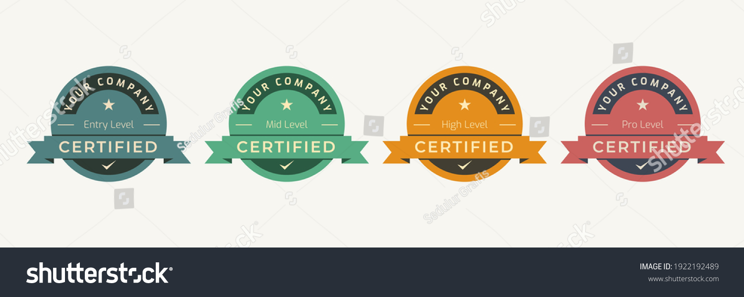 Certified Logo Badge Ribbon Templates Digital Stock Vector (Royalty ...