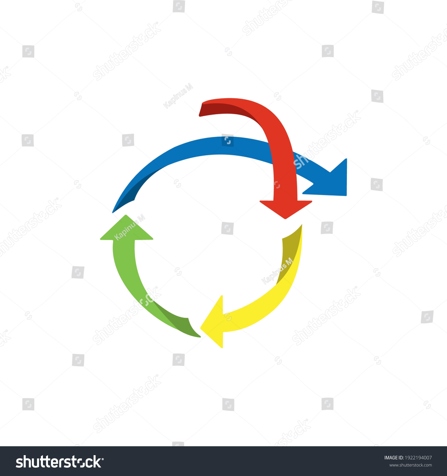 Colored Volumetric Arrows Circle Agile Methodology Stock Vector ...