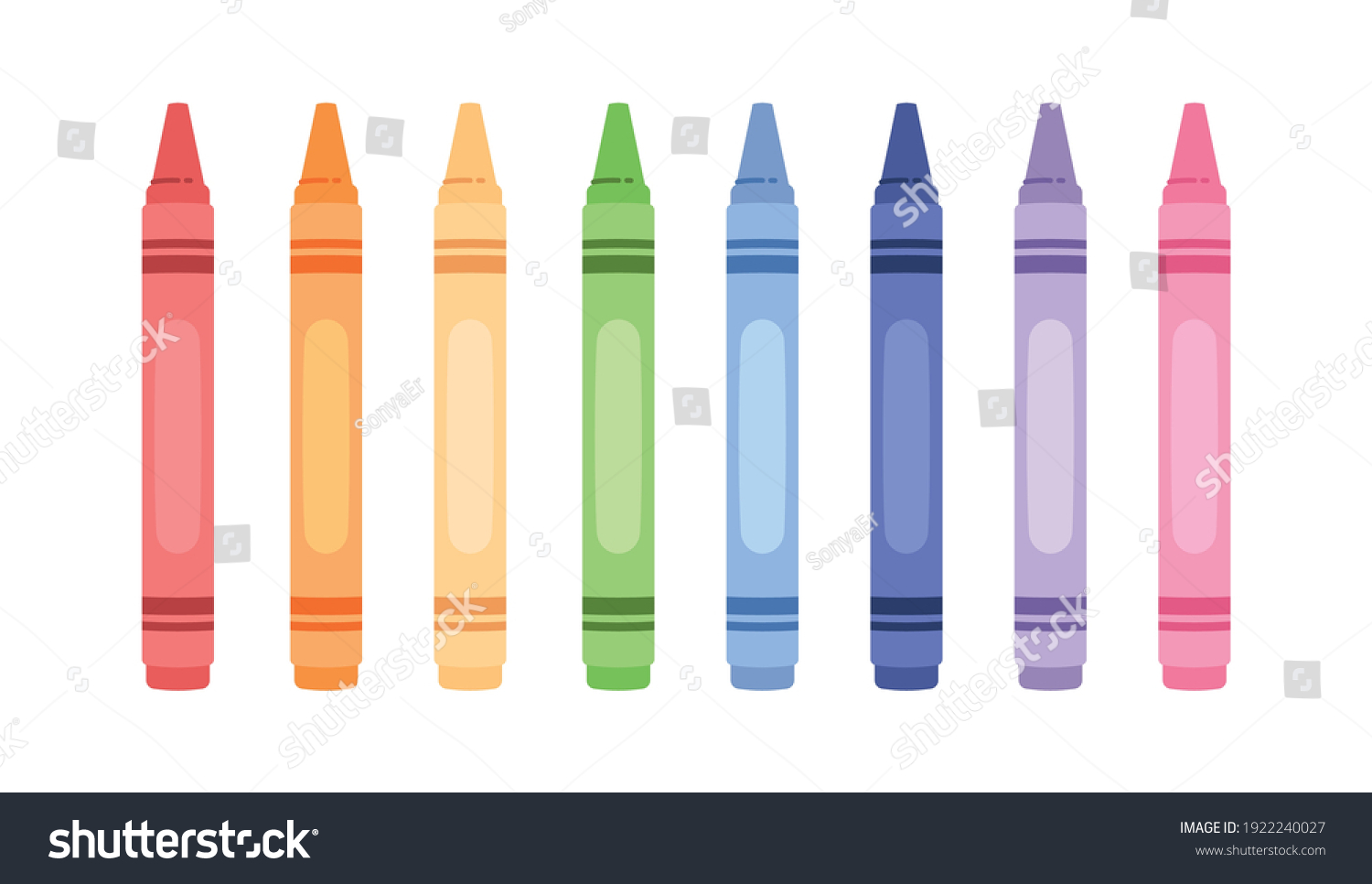 Colorful Wax Crayons Colorful Wax Pencils Stock Vector Royalty Free   Stock Vector Colorful Wax Crayons Colorful Wax Pencils Collection Flat Style Vector Illustration Isolated On 1922240027 