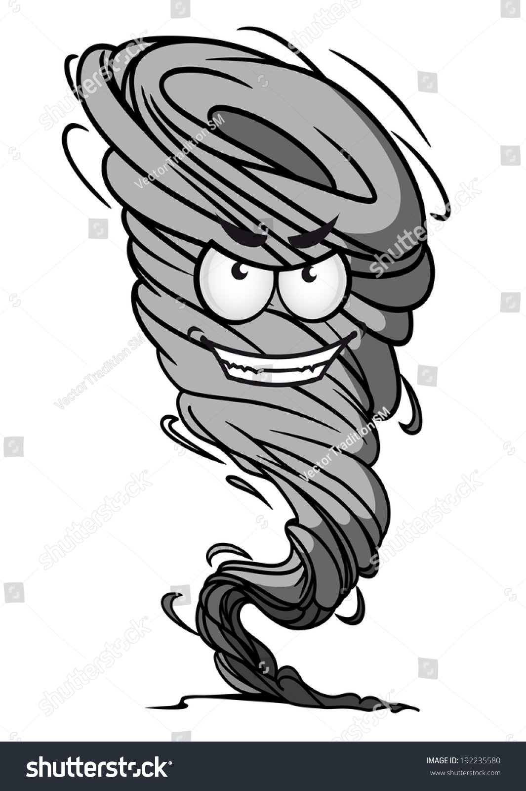 Tornado Mascot Angry Face Cartoon Style Stock Illustration 192235580 ...