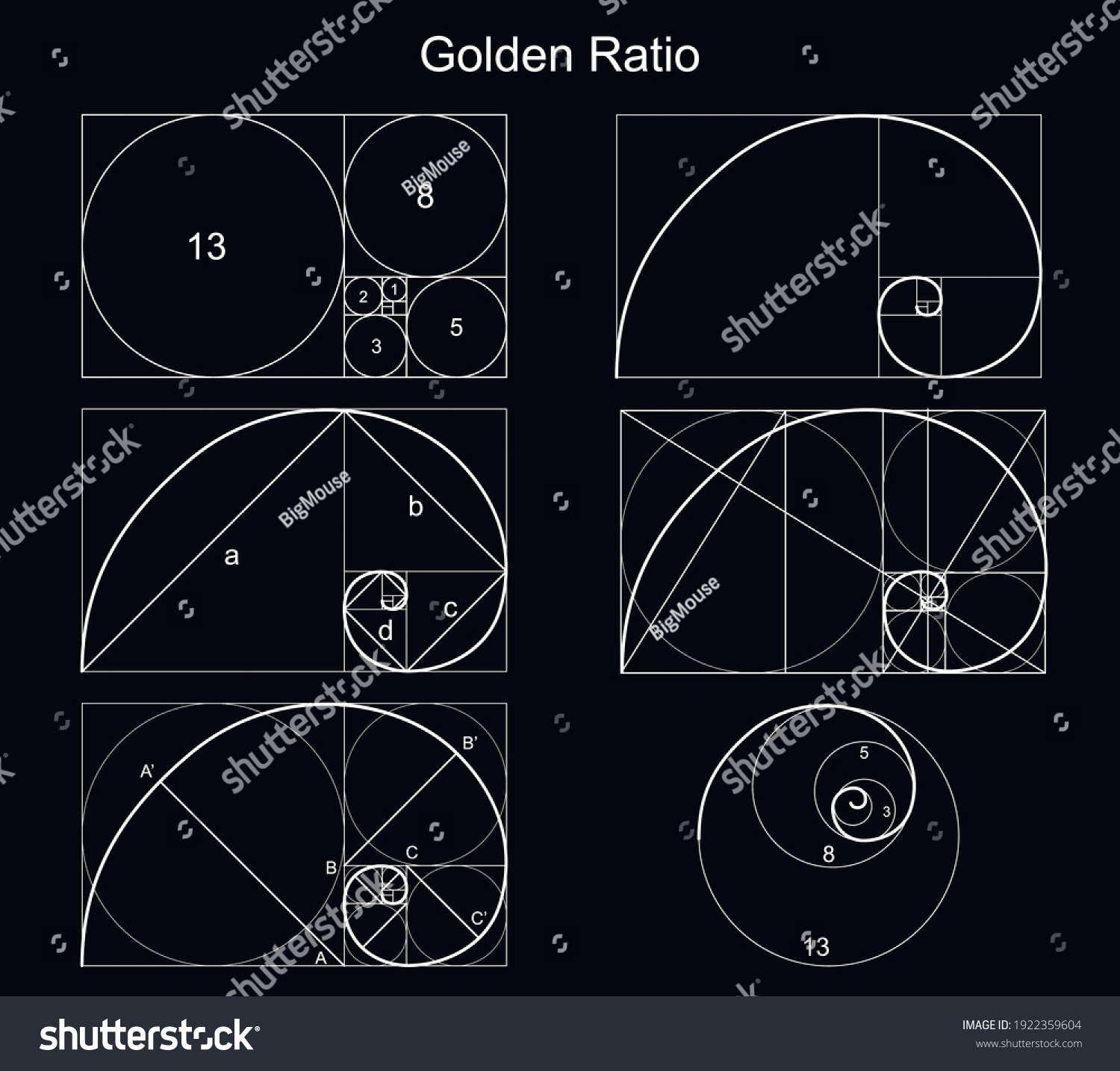 Golden Ratio Sign Thin Line Set Stock Vector (Royalty Free) 1922359604 ...