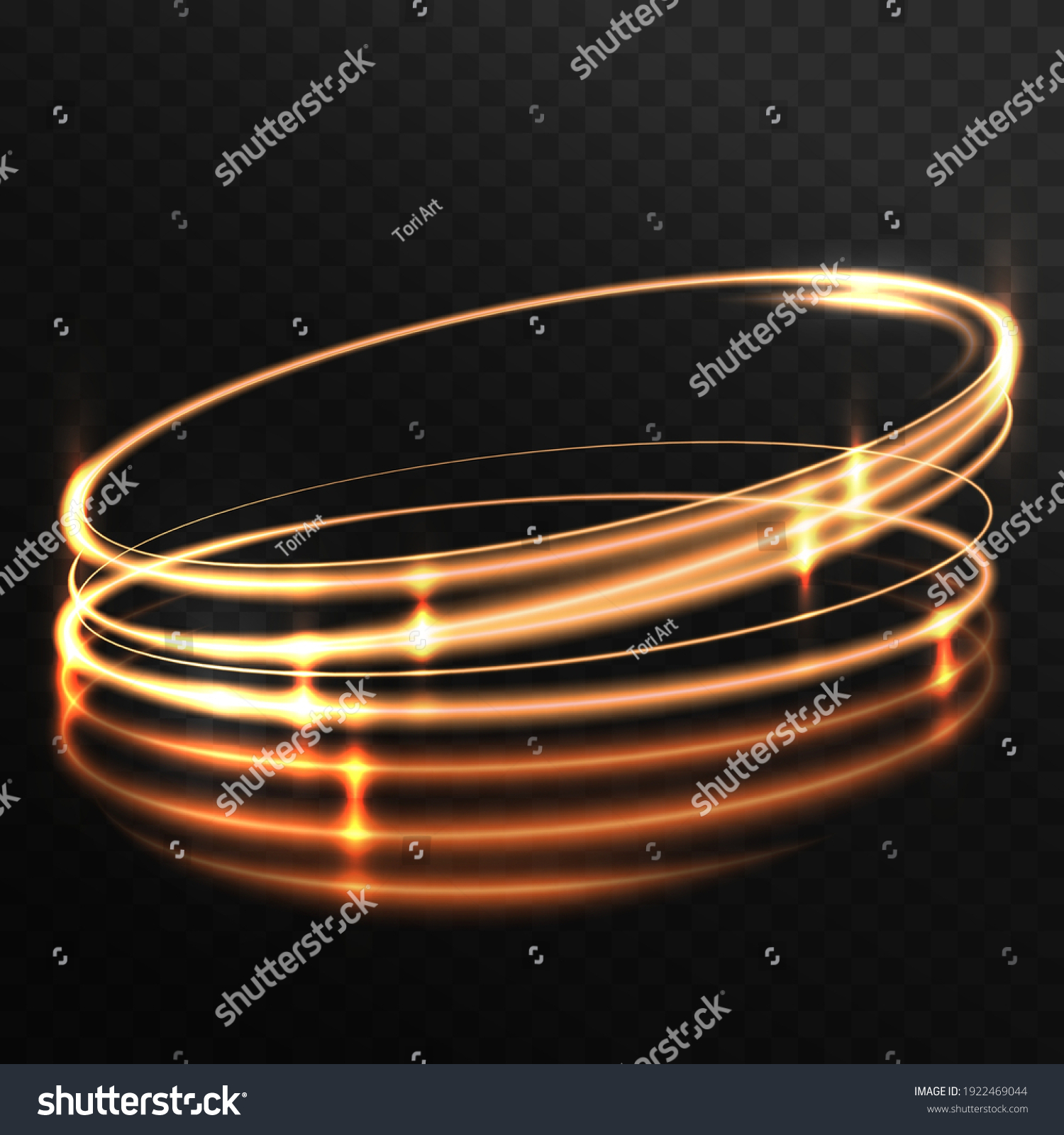 Rotating Shining Rings Ellipses Golden Light Stock Vector (Royalty Free ...