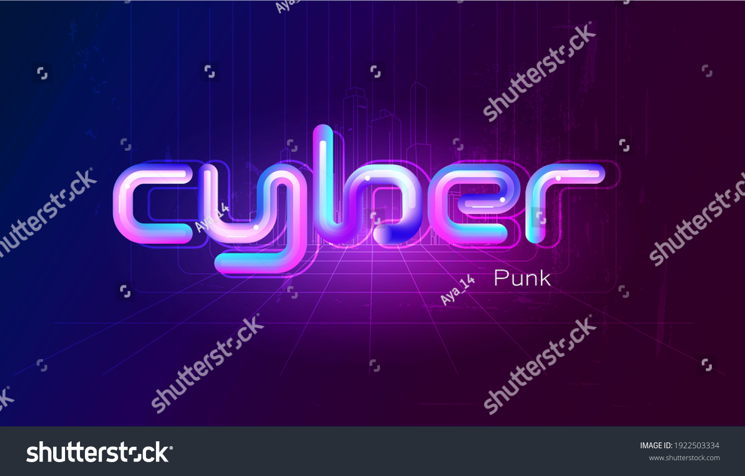 Cyberpunk Lettering Vector Bright Modern Letters Stock Vector (Royalty ...