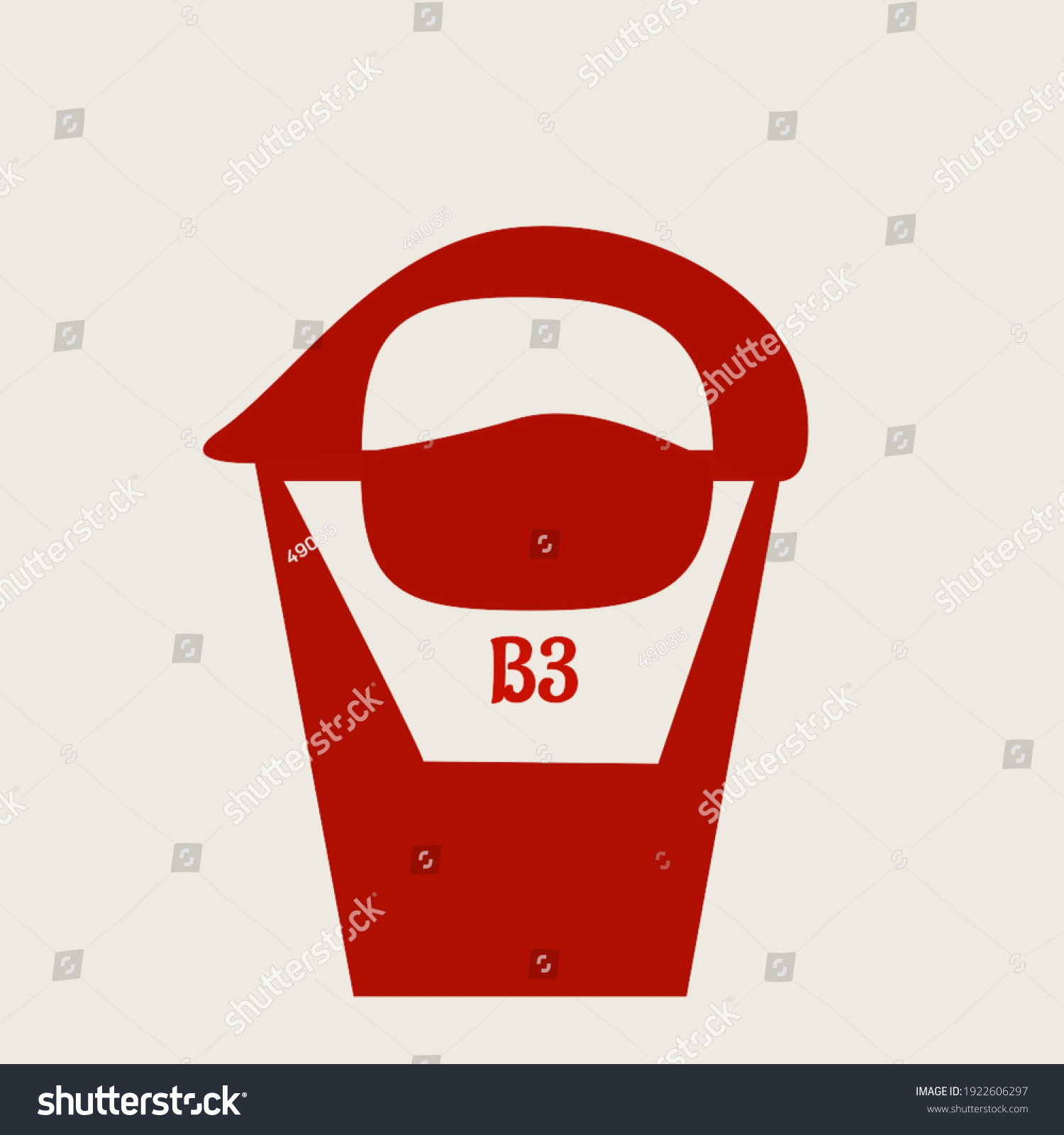 Ecological Trash Can Red Color Plastic Stock Vector (Royalty Free