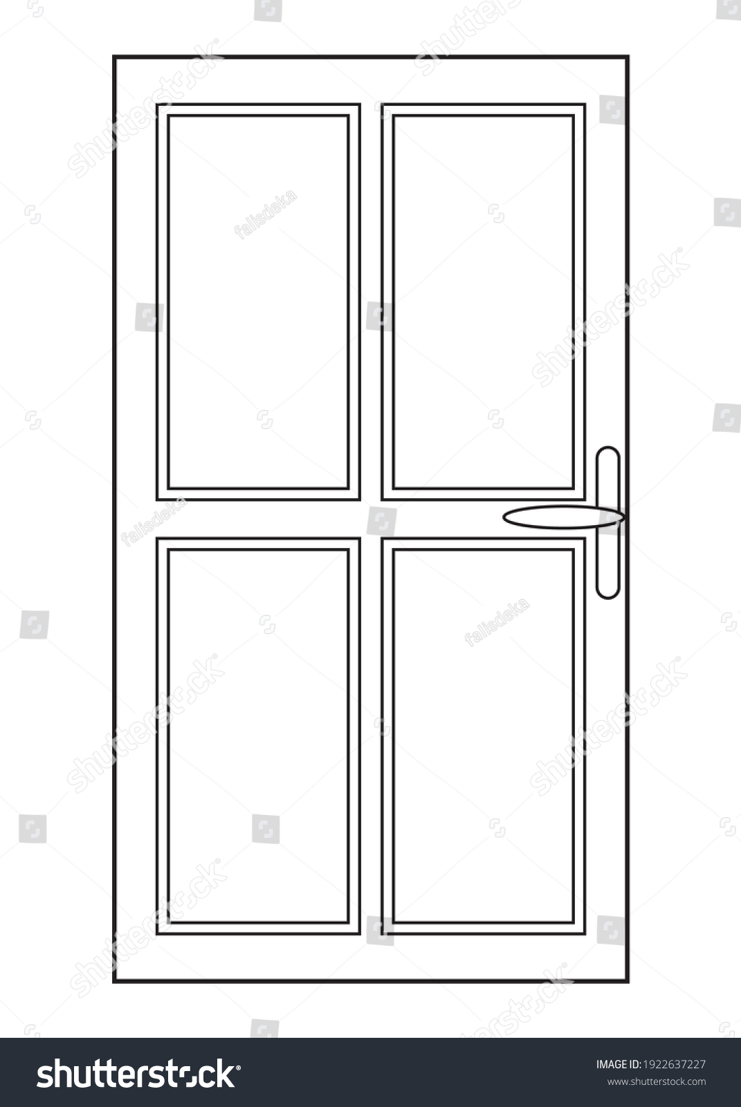 Door Line Vector Illustration Isolated On Stock Vector (Royalty Free ...