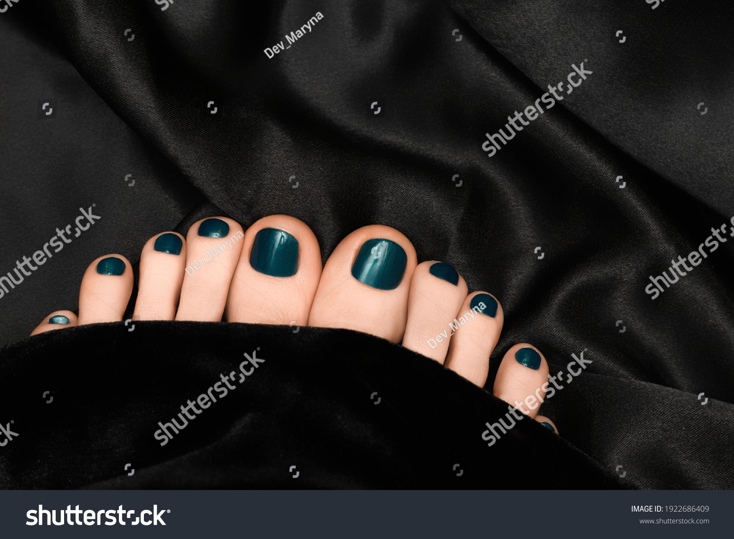 Female Feet Black Nail Design Black Stock Photo 1922686409 | Shutterstock