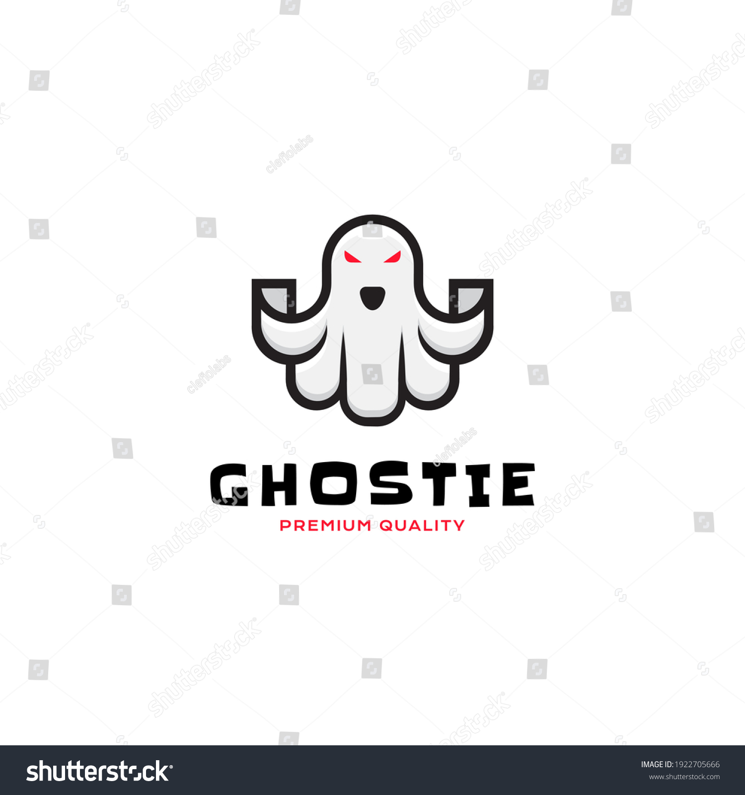 Ghost Kids Logo Vector Icon Illustration Stock Vector (Royalty Free ...