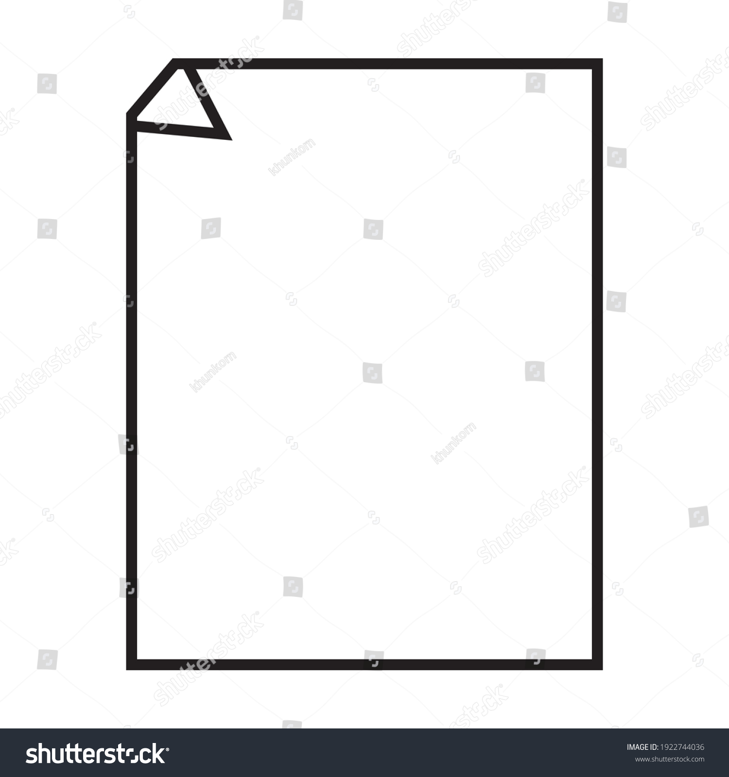 Blank Paper Icon On White Background Stock Vector (Royalty Free ...