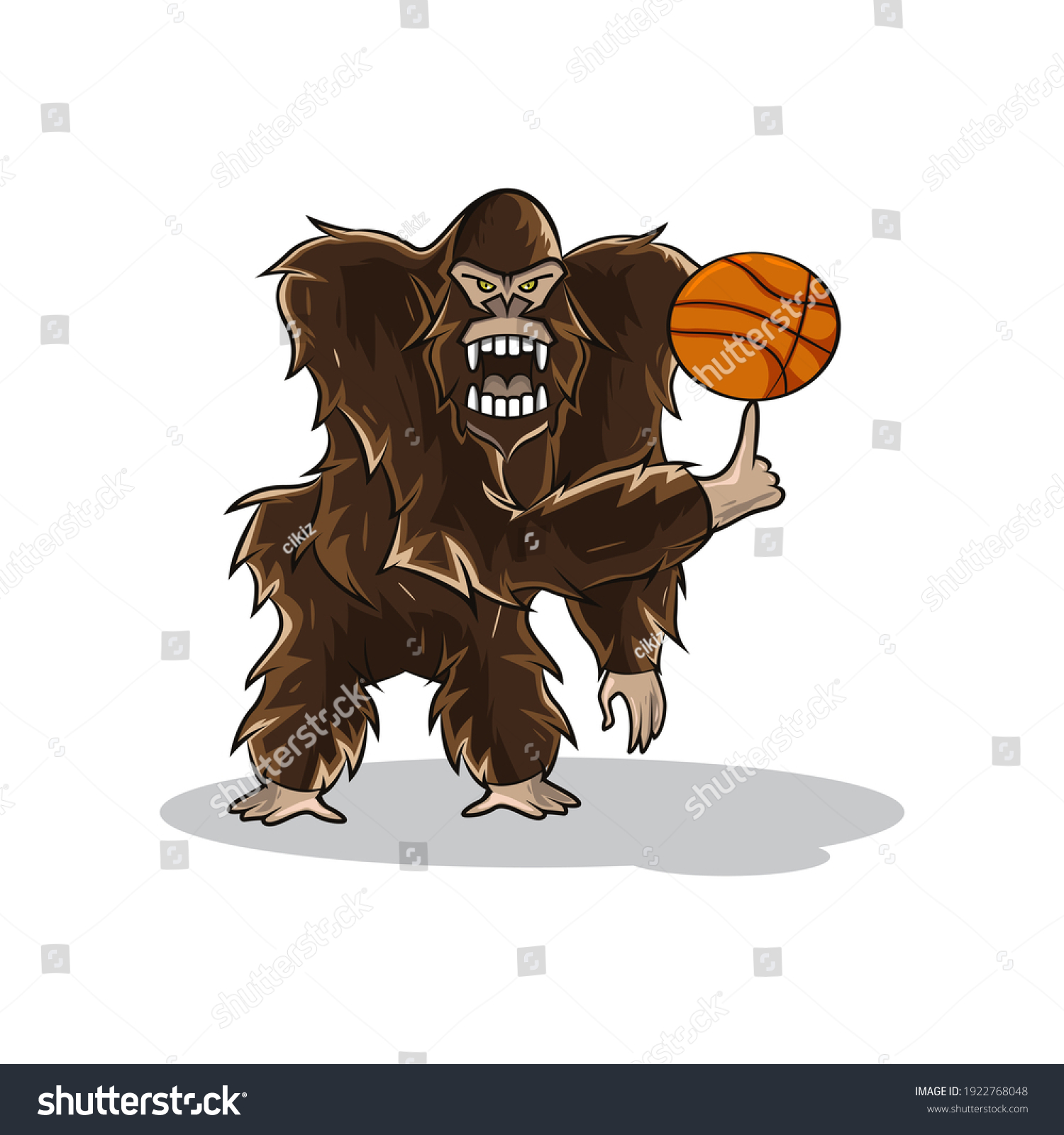 Cartoon Illustration Basketball Gorilla Stock Vector (Royalty Free