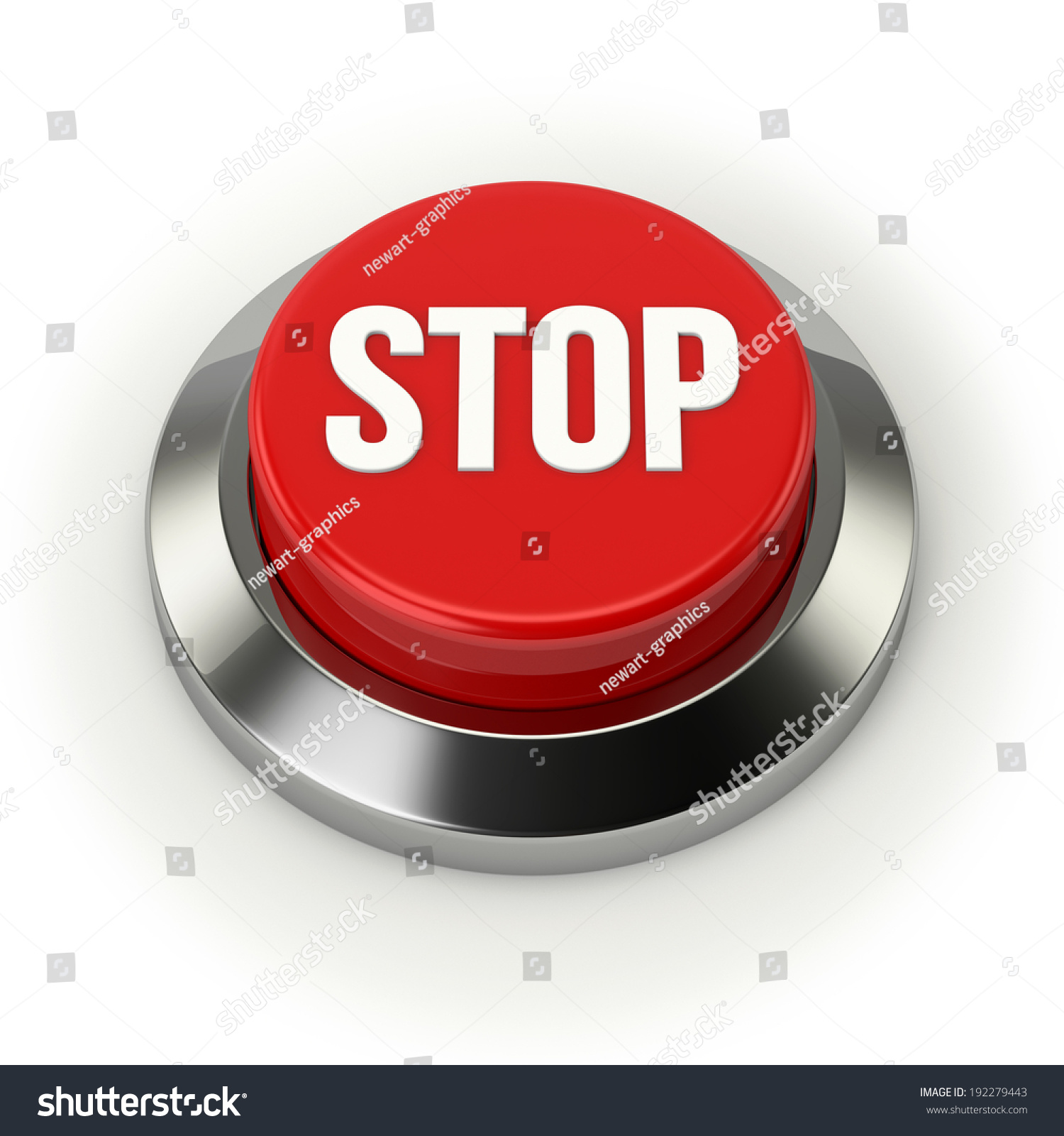 Big Round Stop Button Steel Border Stock Illustration 192279443 ...