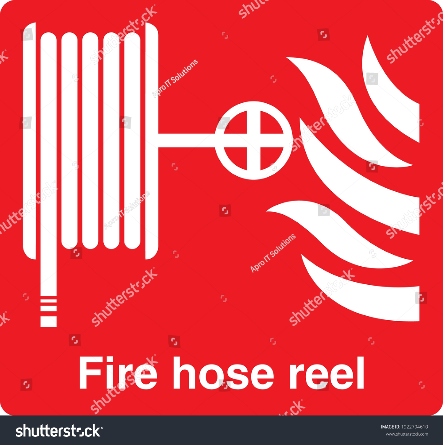 Fire Hose Reel Red Sign Board Stock Vector (Royalty Free) 1922794610 ...