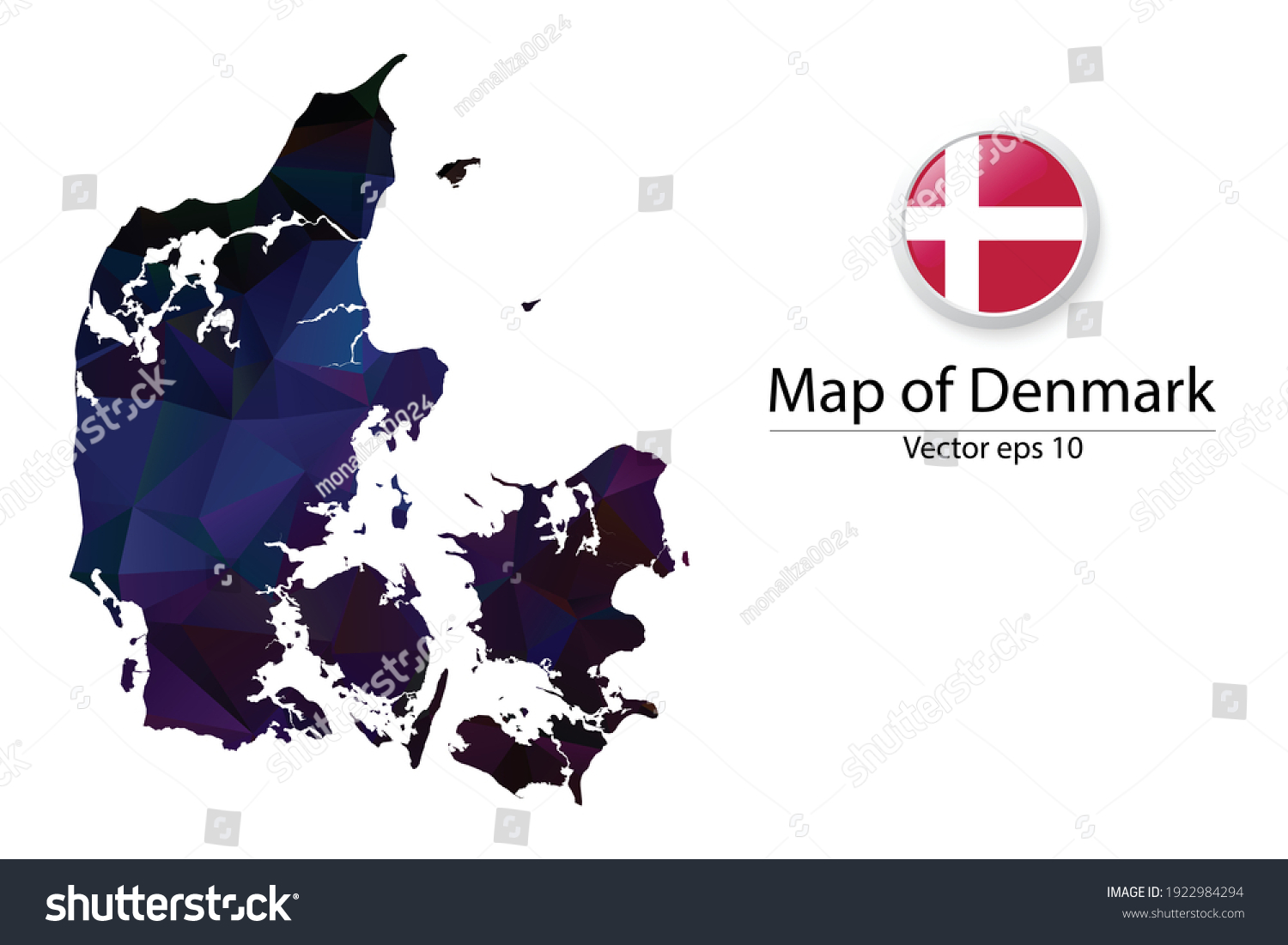 Abstract Polygon Map Button Flag Vector Stock Vector (Royalty Free ...