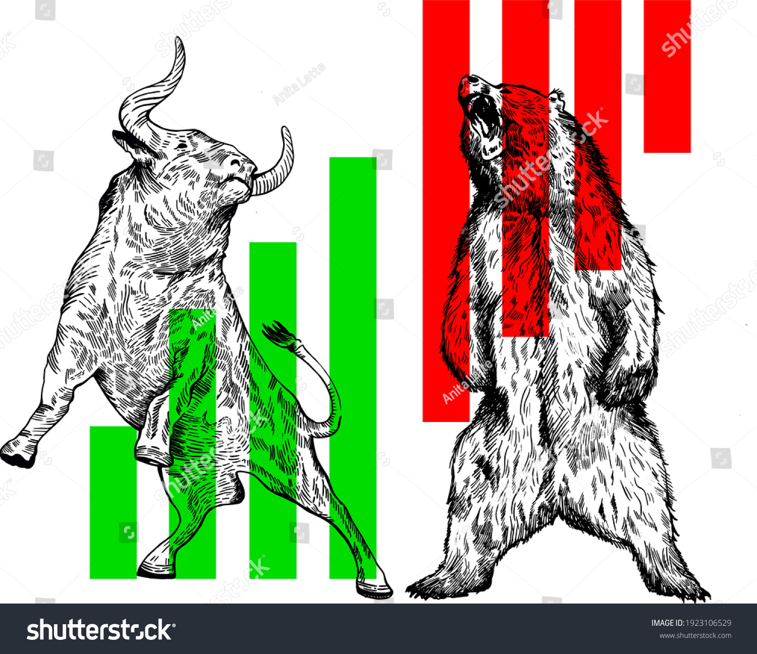 Bull Bear Trader Stock Market Exchange Stock Vector (Royalty Free ...