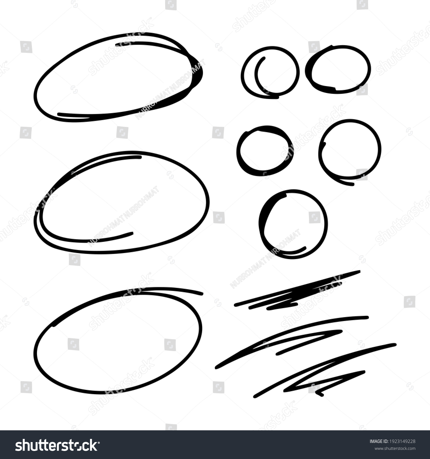 Vector Collection Hand Drawn Black Design Stock Vector (Royalty Free ...