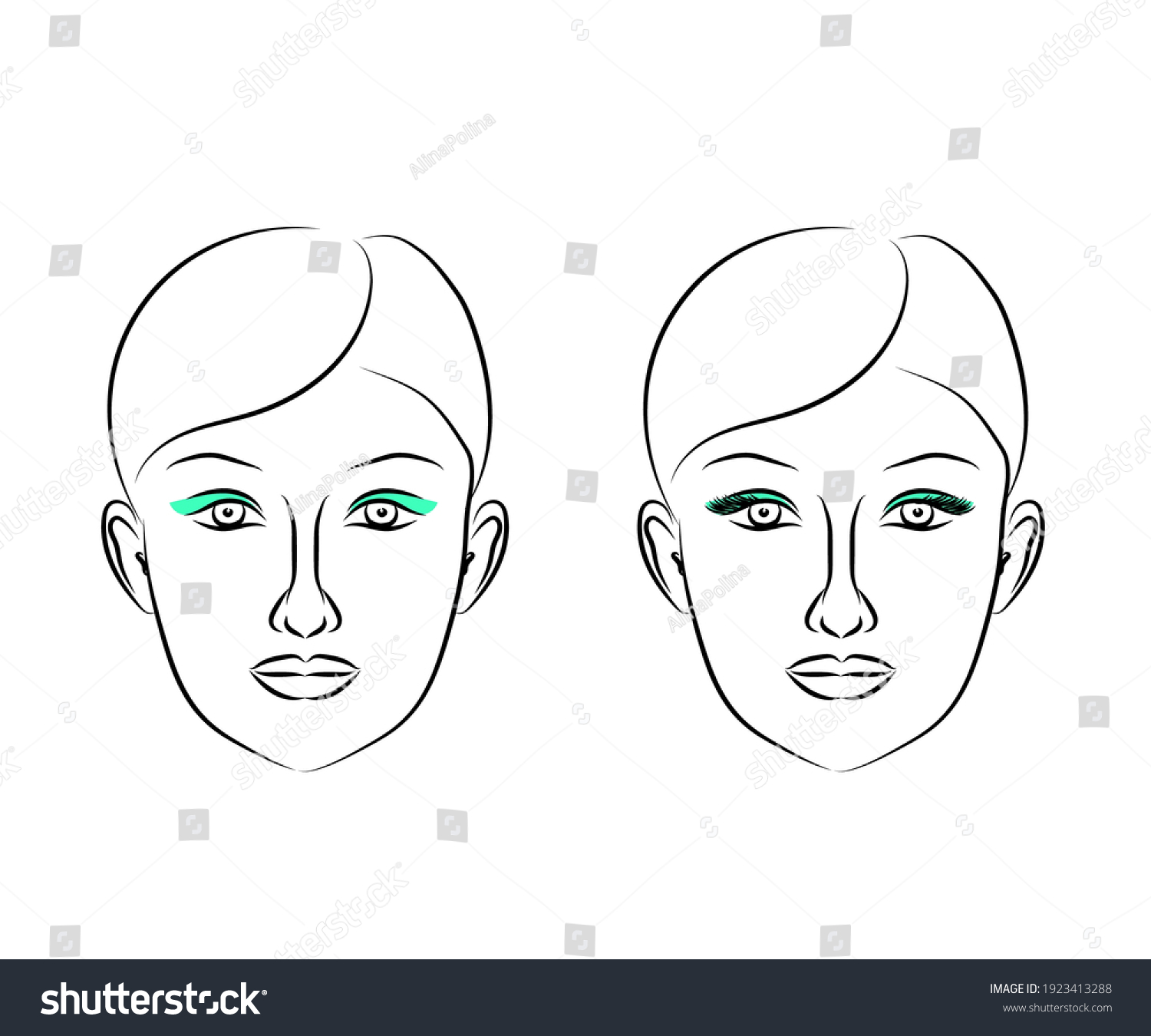 Womans Face On White Background Sketch Stock Vector (Royalty Free ...