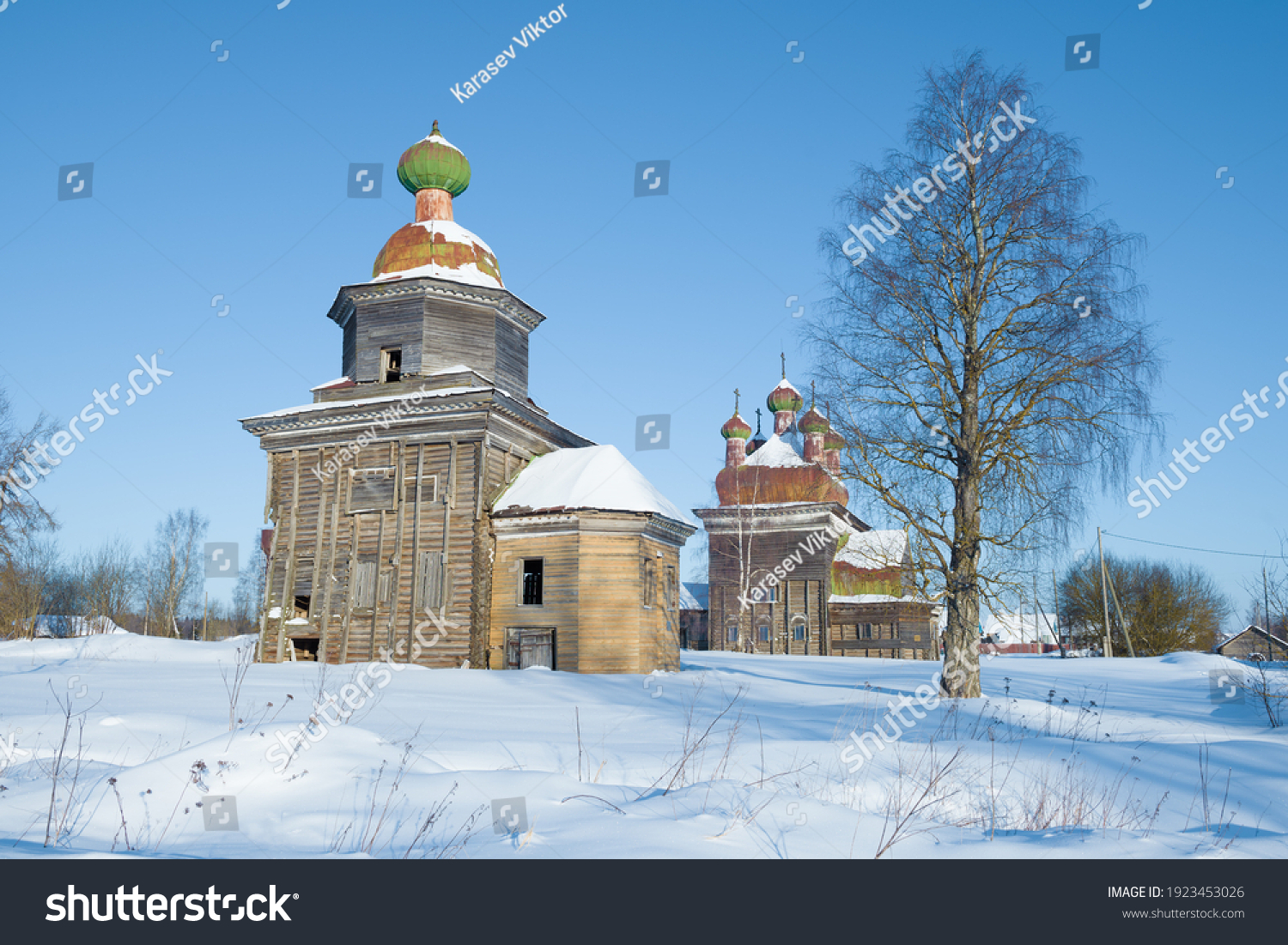 Ancient Wooden Churches Archangel Michael Presentation Stock Photo ...