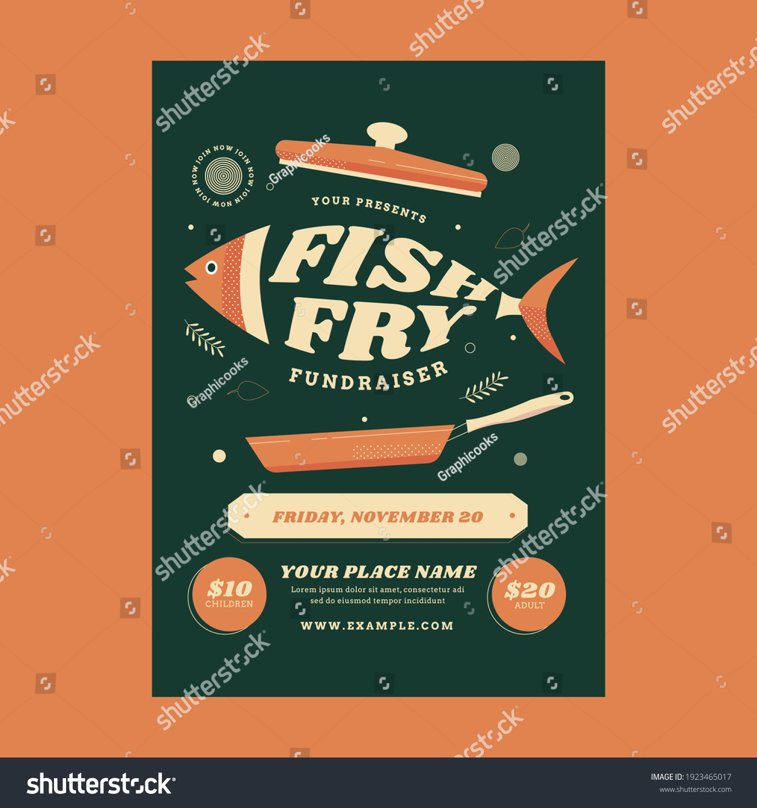 Fish Fry Fundraiser Flyer Poster Stock Vector (Royalty Free) 1923465017 ...