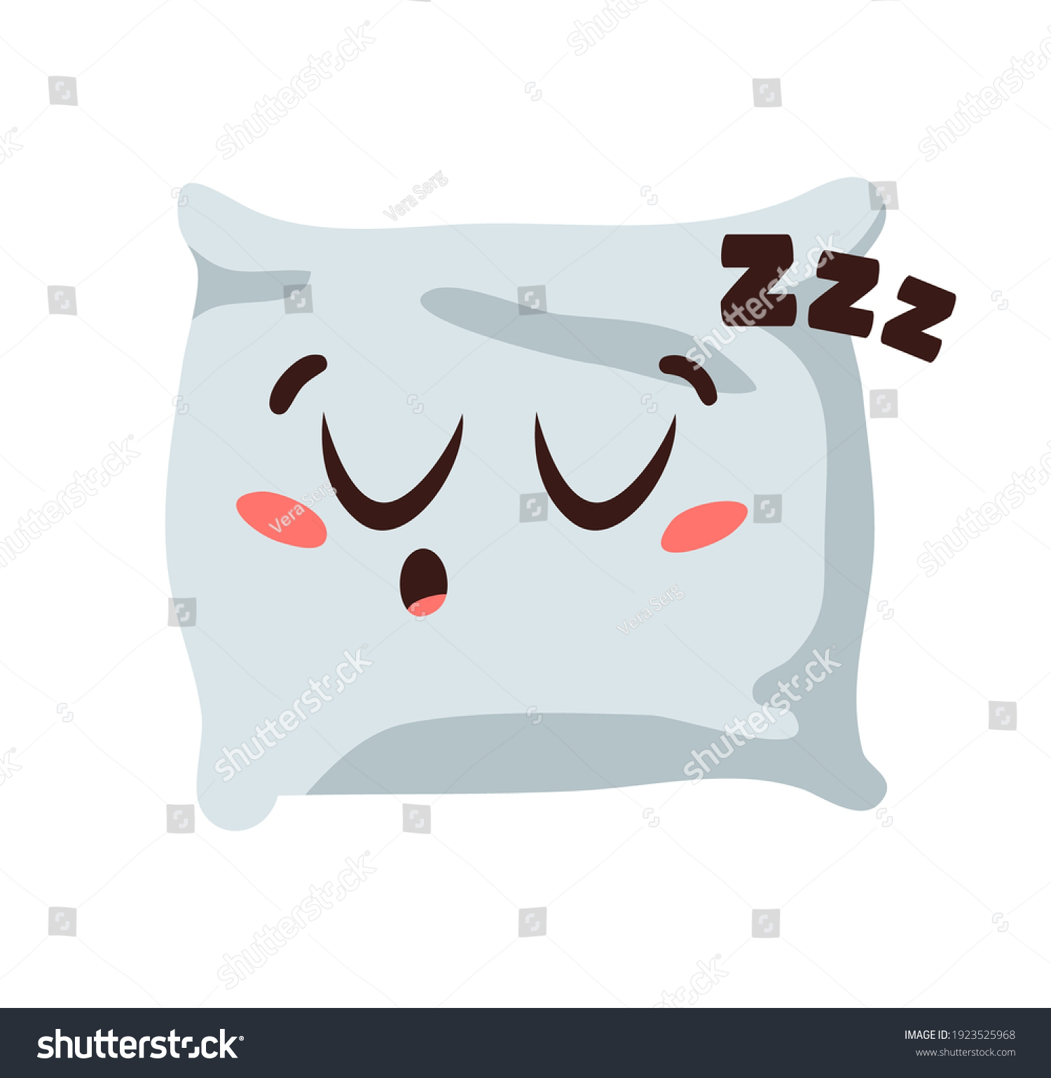 Hand Drawn Funny Pillow Emoji Cartoon Stock Vector (Royalty Free ...