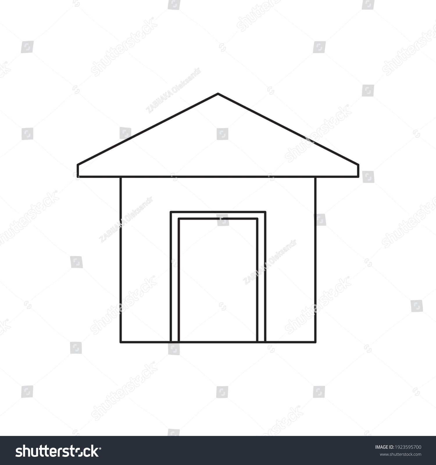 House Icon Door Outline Vector Design Stock Vector (Royalty Free ...