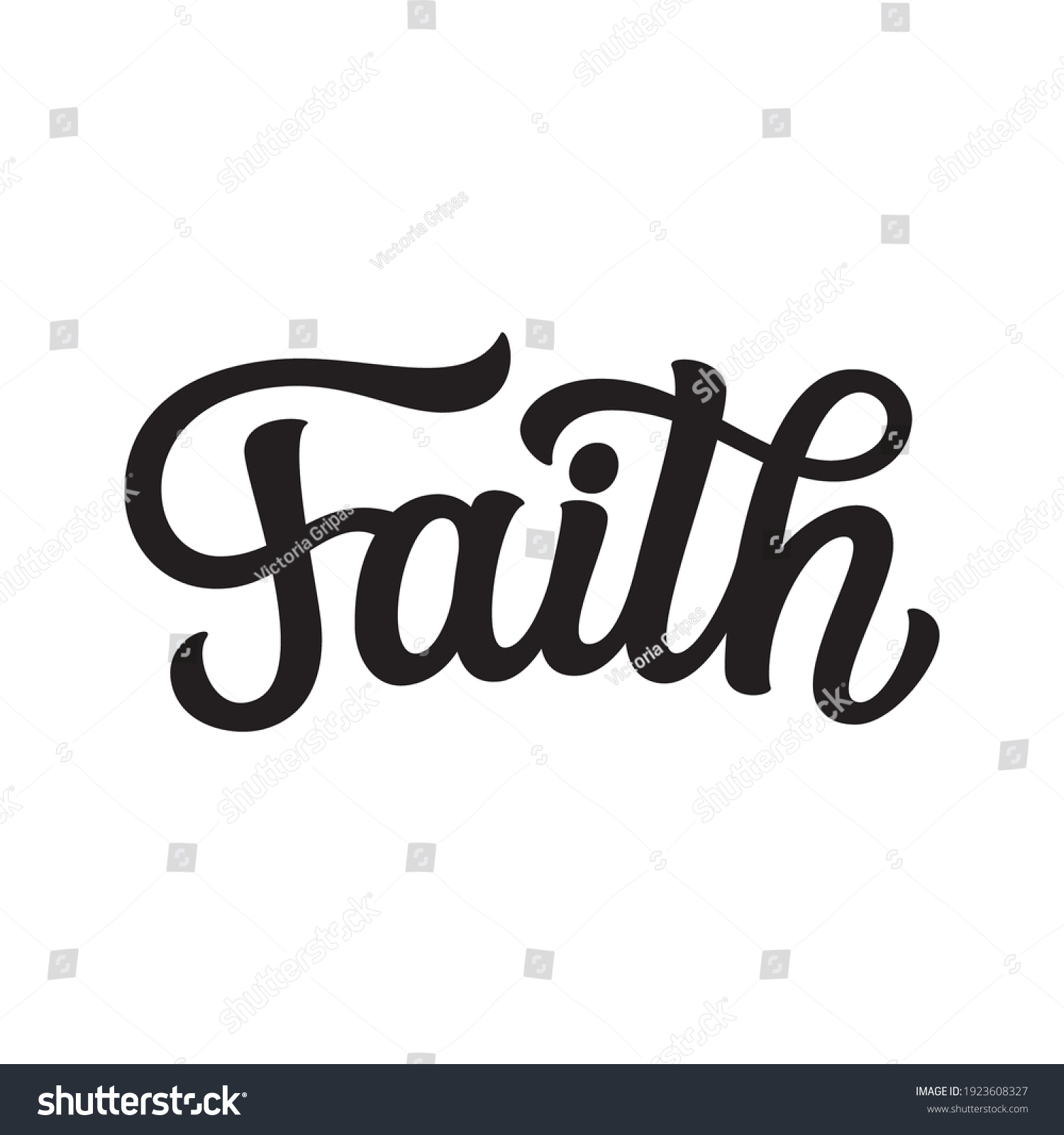 Faith Hand Lettering Text Isolated On Stock Vector (Royalty Free ...