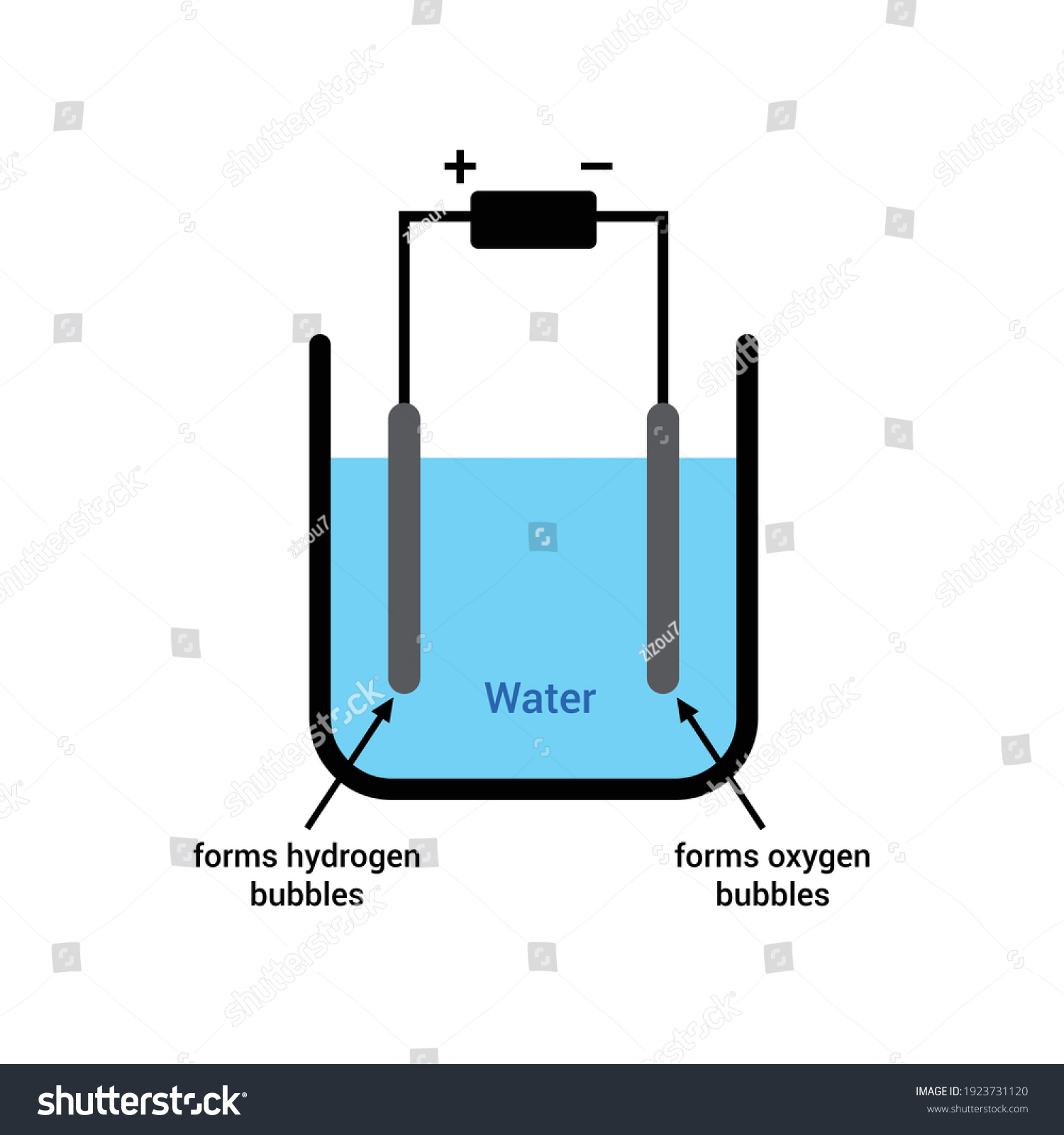 Electrolysis Water Diagram Vector Stock Vector (Royalty Free ...