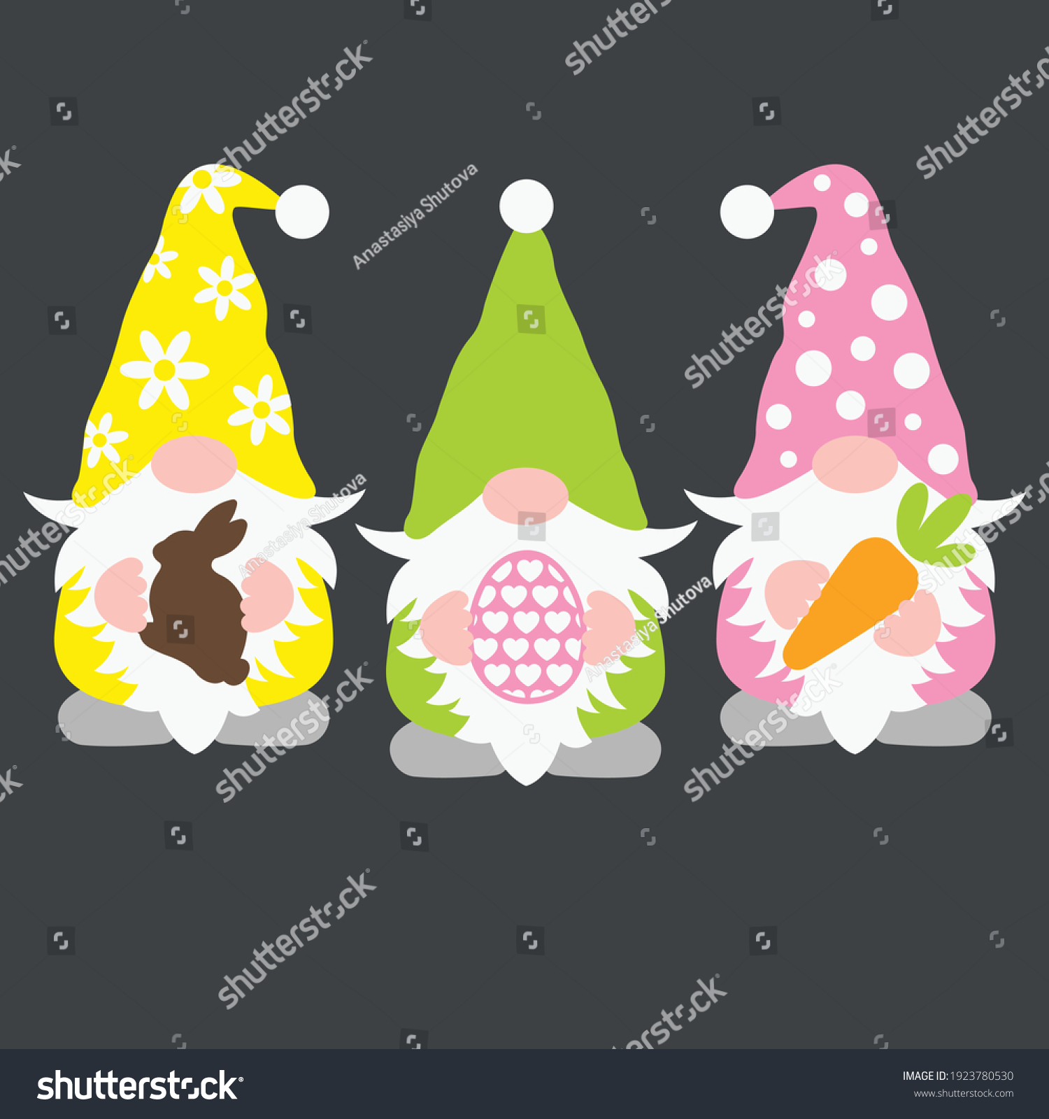 Easter Gnomes Design Kids Easter Clipart Stock Vector (Royalty Free ...