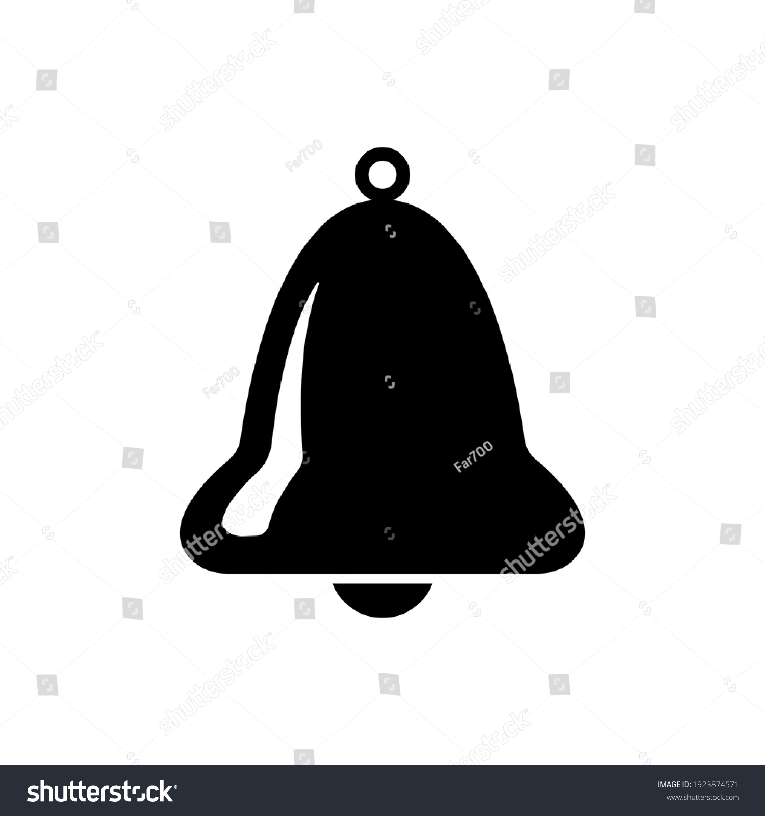 Bell Icon Black Silhouette Vector Flat Stock Vector (Royalty Free ...