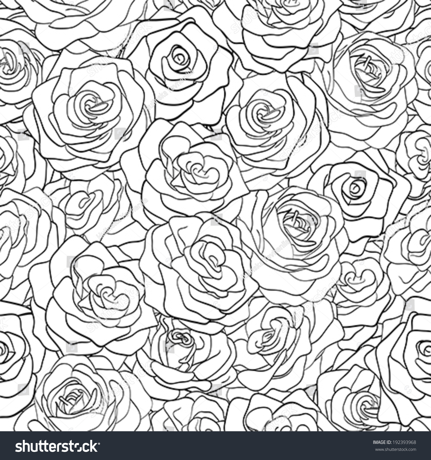 Beautiful Black White Seamless Pattern Roses Stock Vector (Royalty Free ...