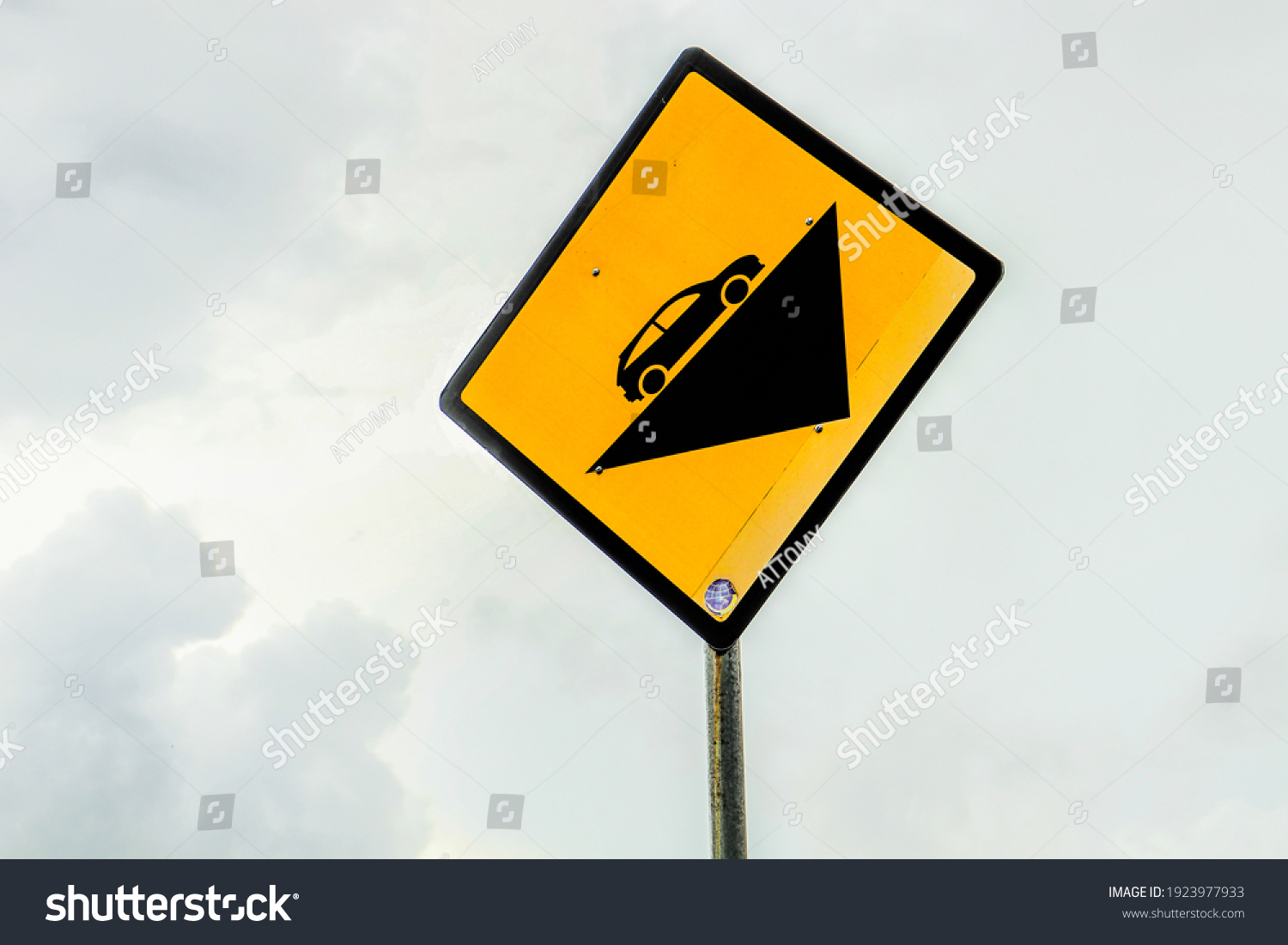 Warning Sign Tanjakan Terjal Signs This Stock Photo 1923977933 ...