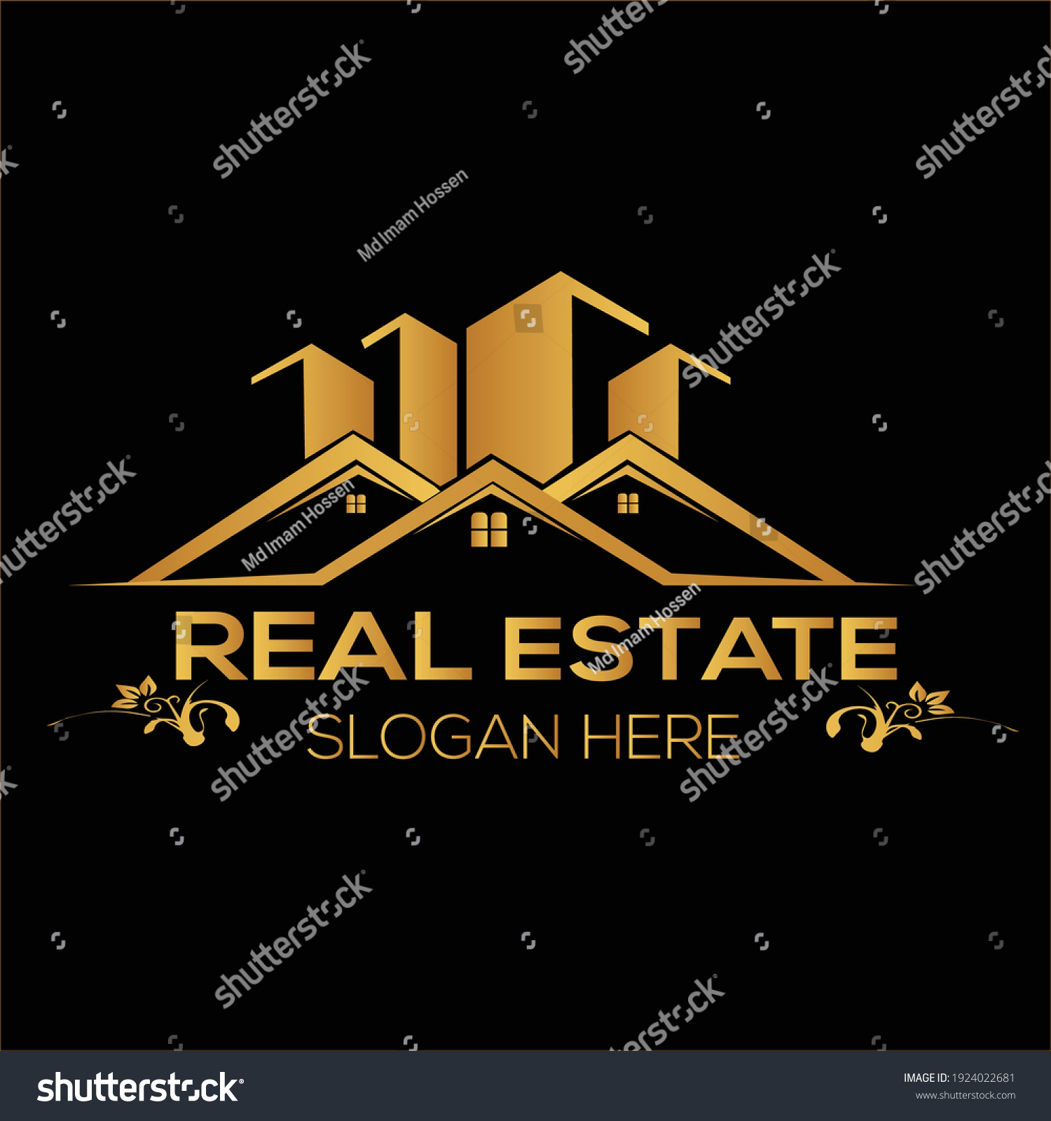 Real Estate Logo Design Property Construction Stock Vector (Royalty ...