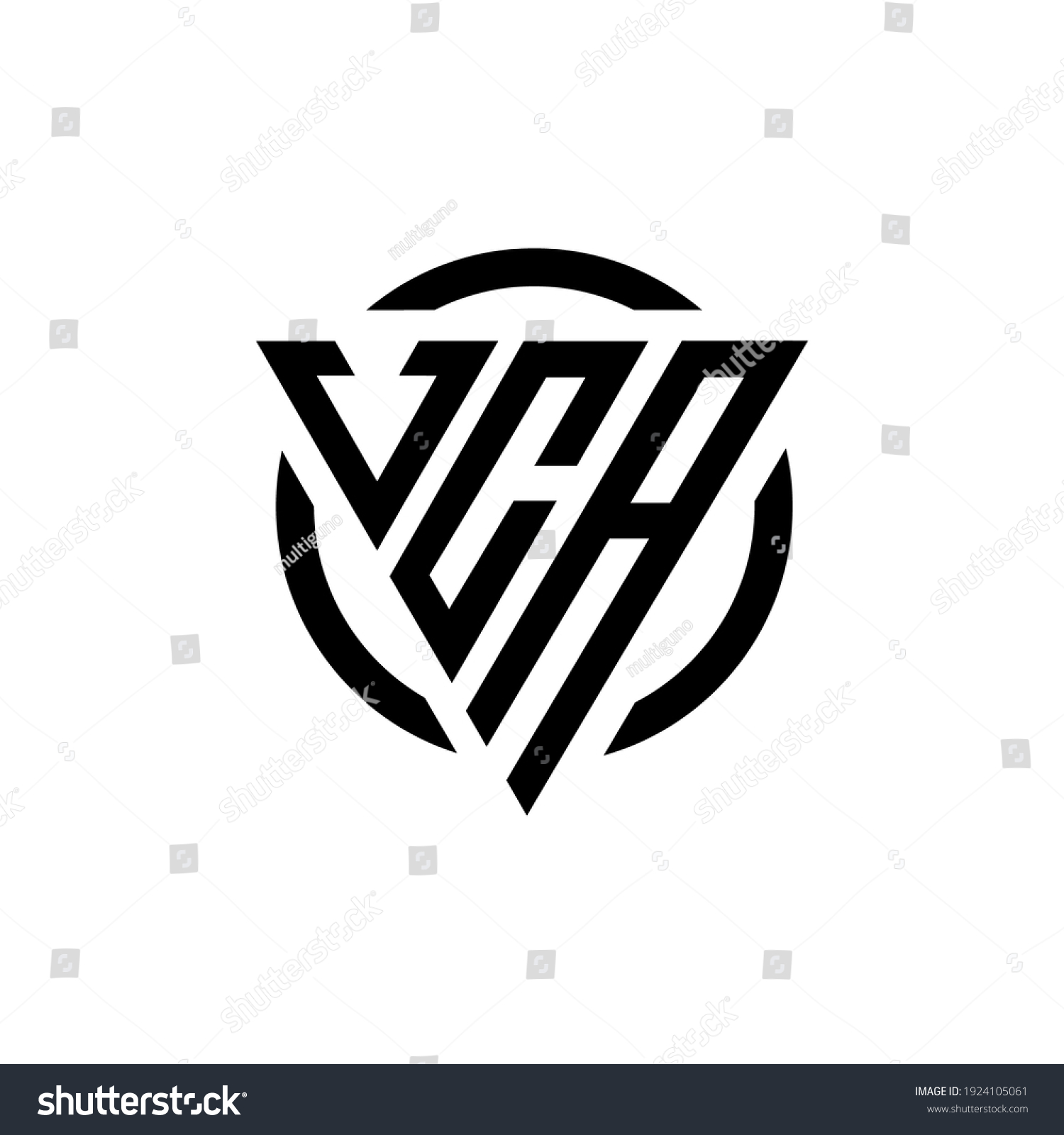 Initial Letter Vca Triangle Monogram Cool Stock Vector (royalty Free 