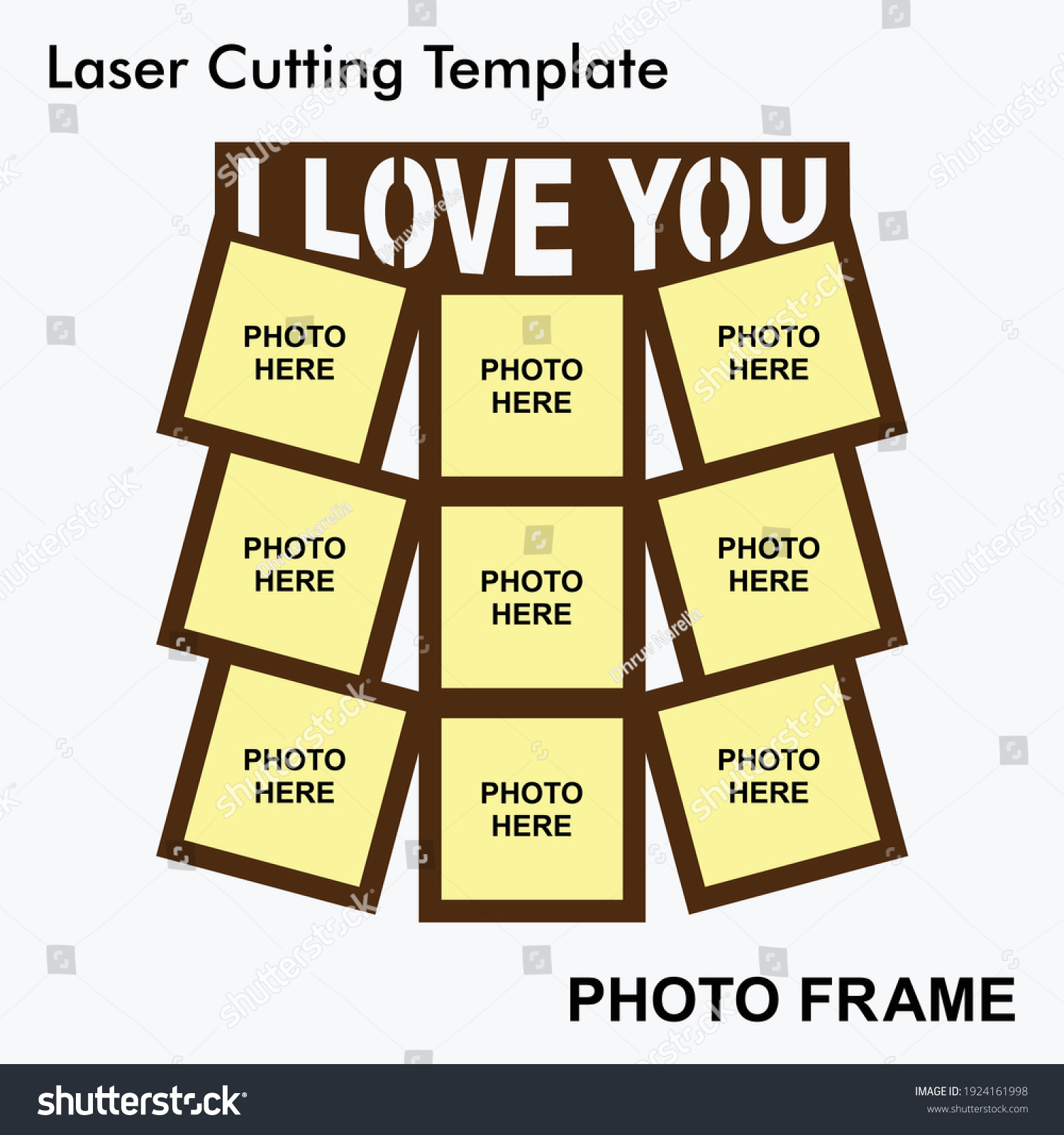 Love You Laser Cut Photo Frame Stock Vector Royalty Free 1924161998 Shutterstock