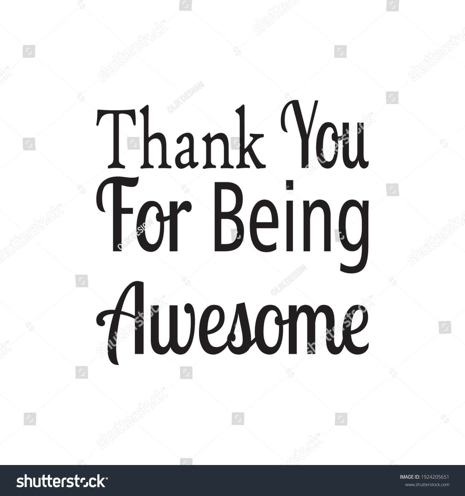 Thank You Being Awesome Quote Letters Stock Vector (Royalty Free ...