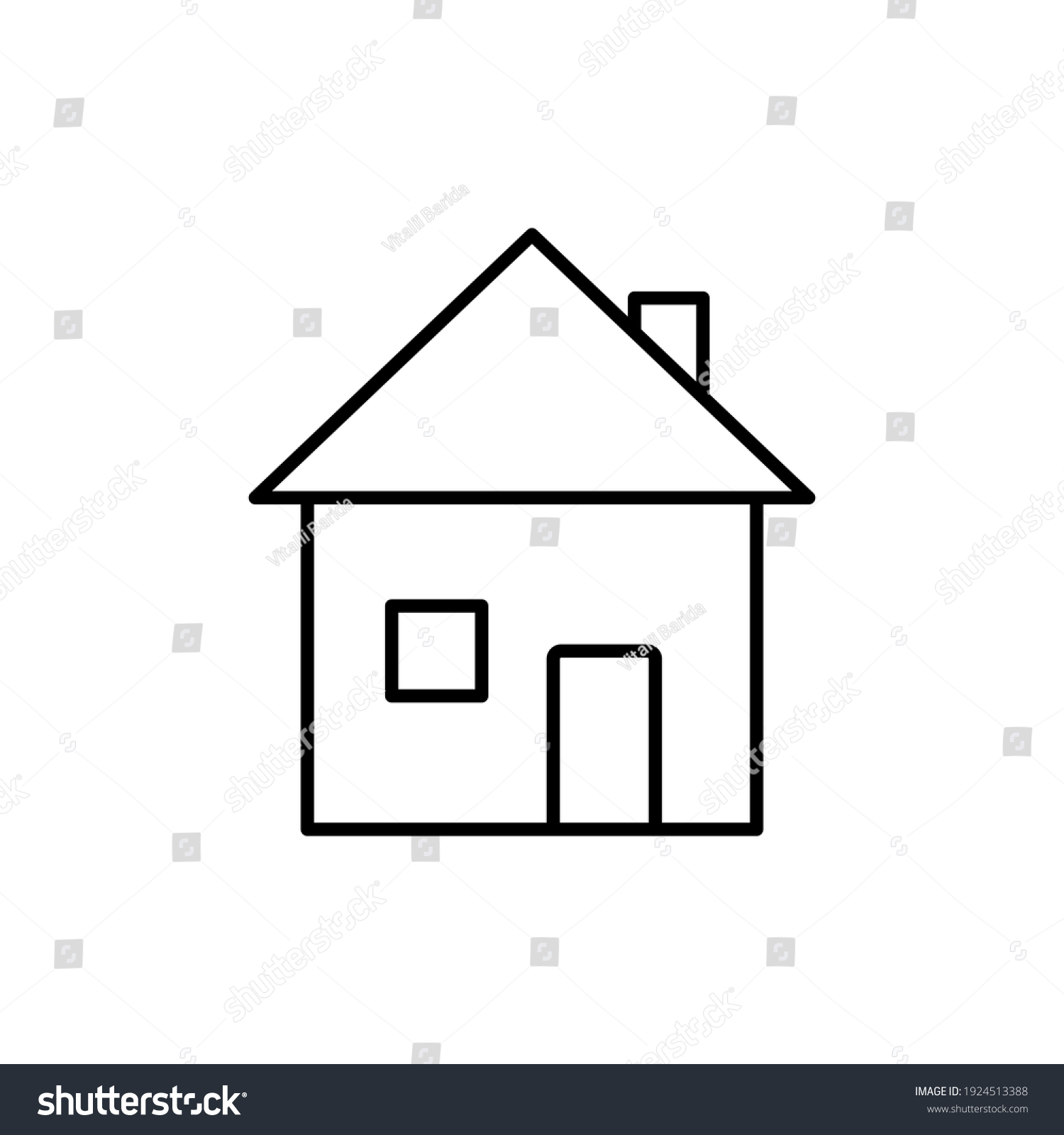 House Outline Icon Building Symbol Home Stock Vector (Royalty Free ...