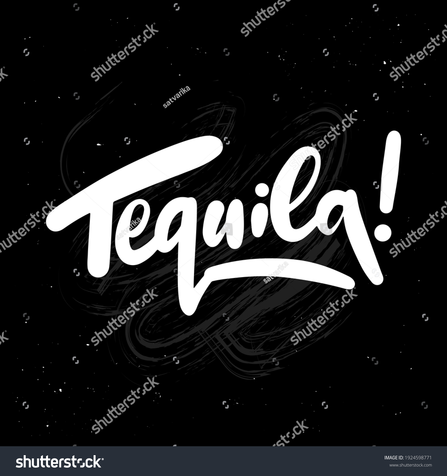 Tequila Word Hand Drawn Vector Lettering Stock Vector (Royalty Free ...