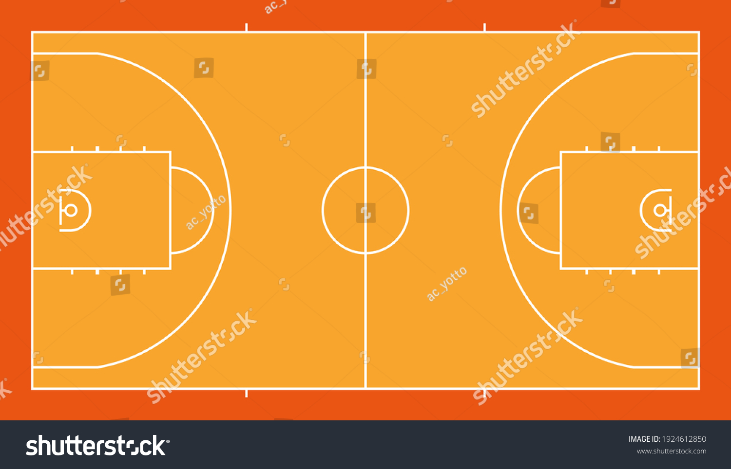 Basketball Court Isolated Vector Illustration Stock Vector (Royalty ...