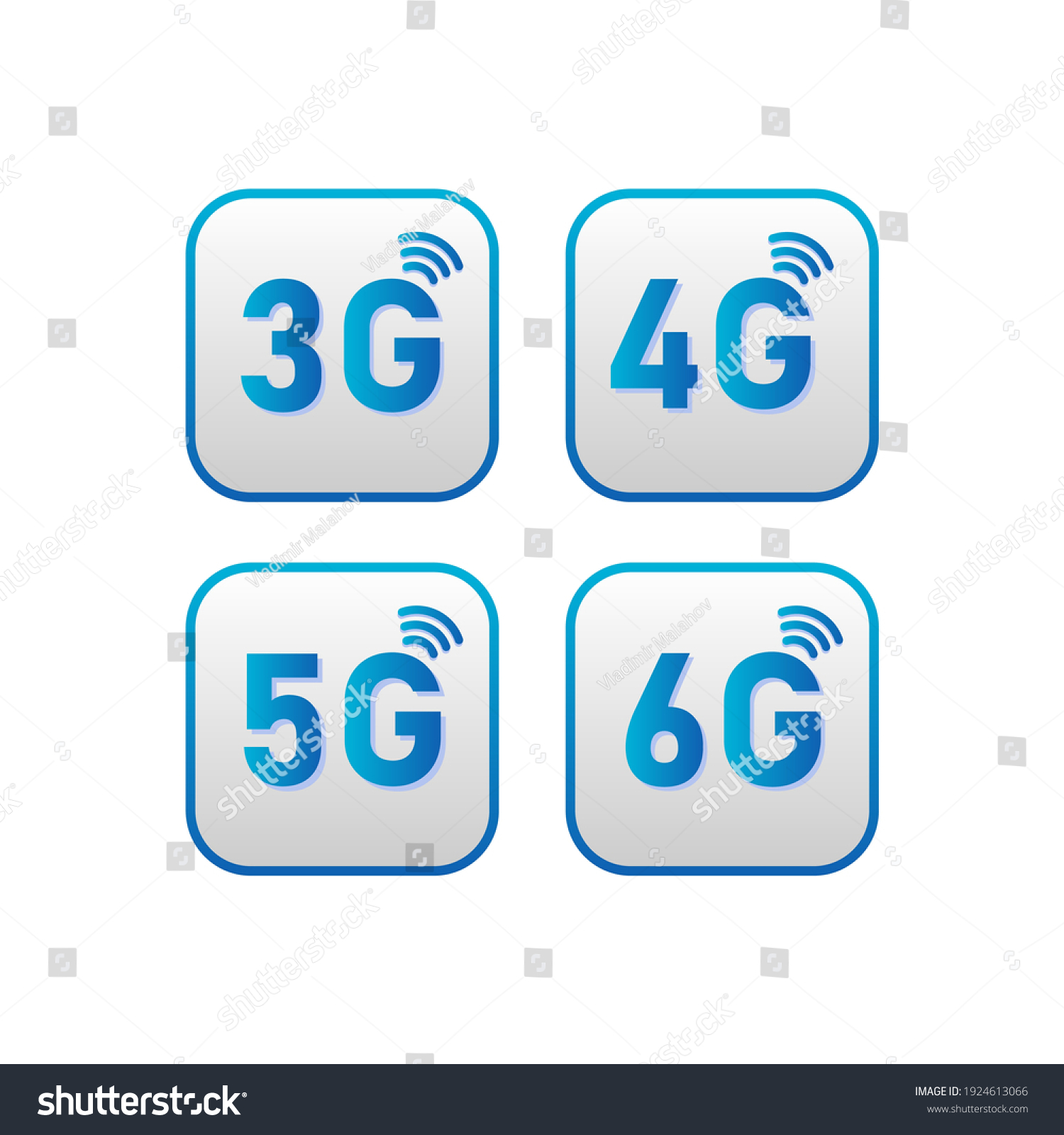 3g 4g 5g 6g Icon Set Stock Vector Royalty Free 1924613066 Shutterstock