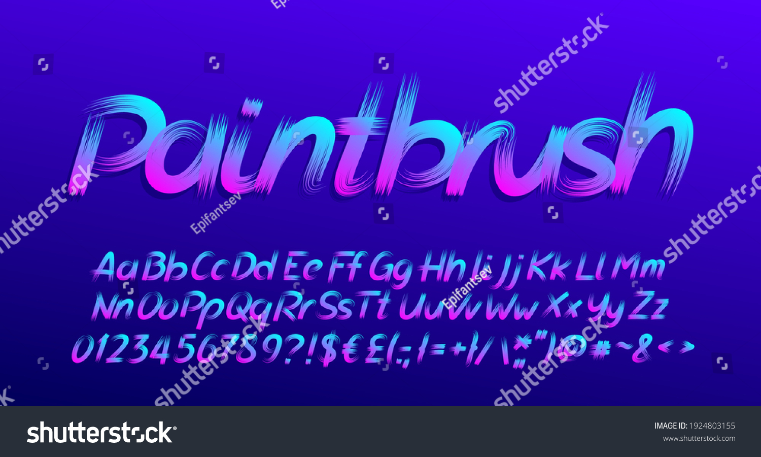 Paintbrush Alphabet Font Brush Stroke Letters Stock Vector Royalty   Stock Vector Paintbrush Alphabet Font Brush Stroke Letters Numbers And Symbols Uppercase And Lowercase Hand 1924803155 