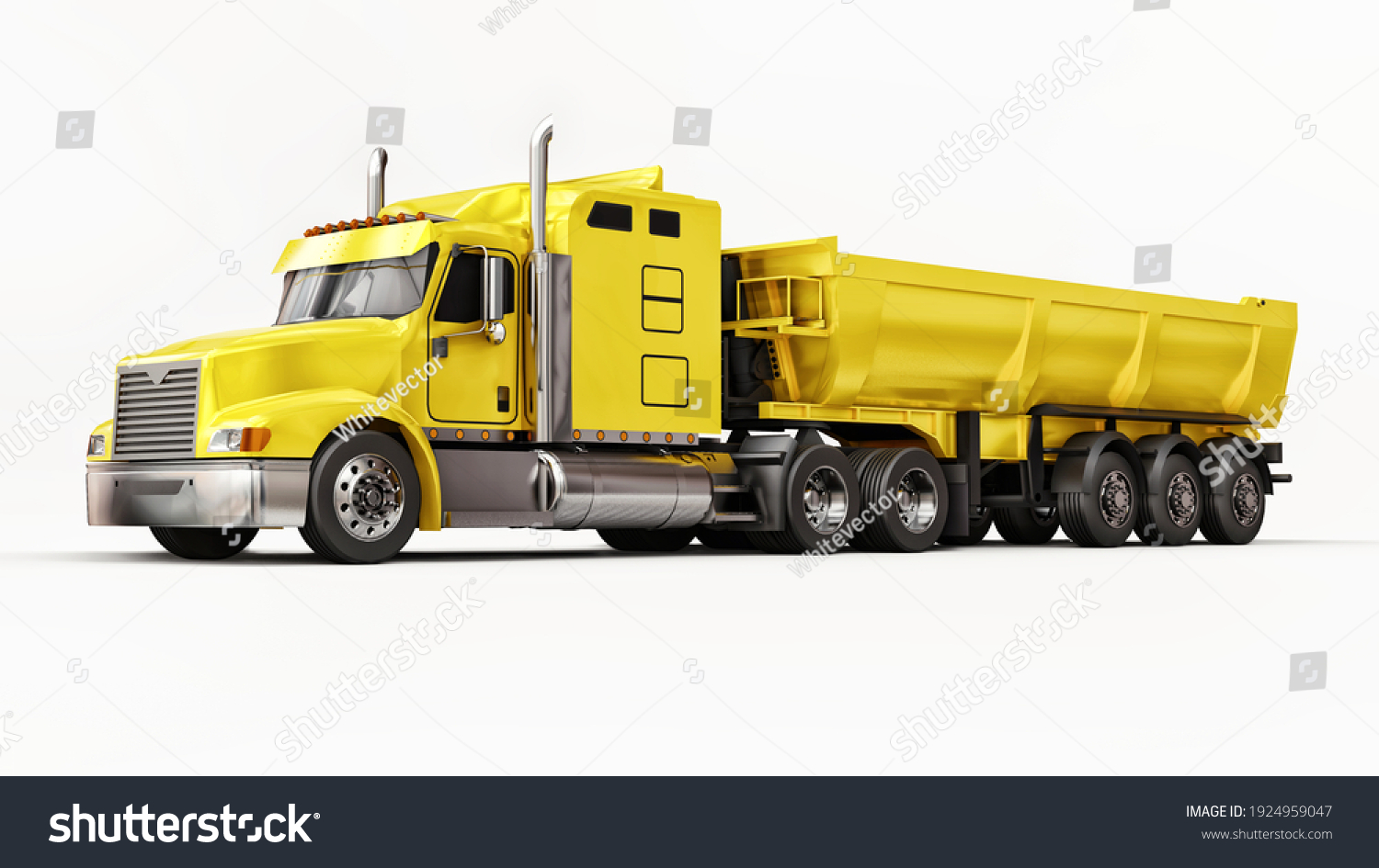 Large Yellow American Truck Trailer Type Stock Illustration 1924959047 ...