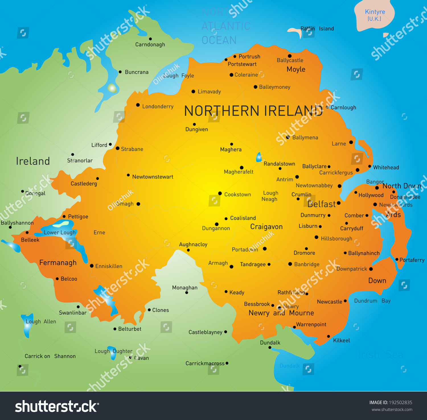 Abstract Vector Color Map Northern Ireland Stock Vector (royalty Free 