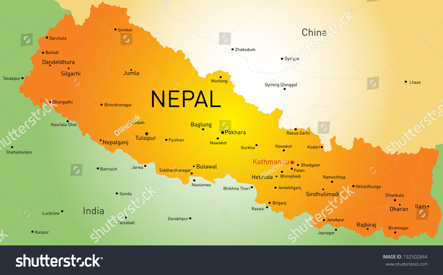 vector-map-nepal-country-stock-vector-royalty-free-192502844-shutterstock